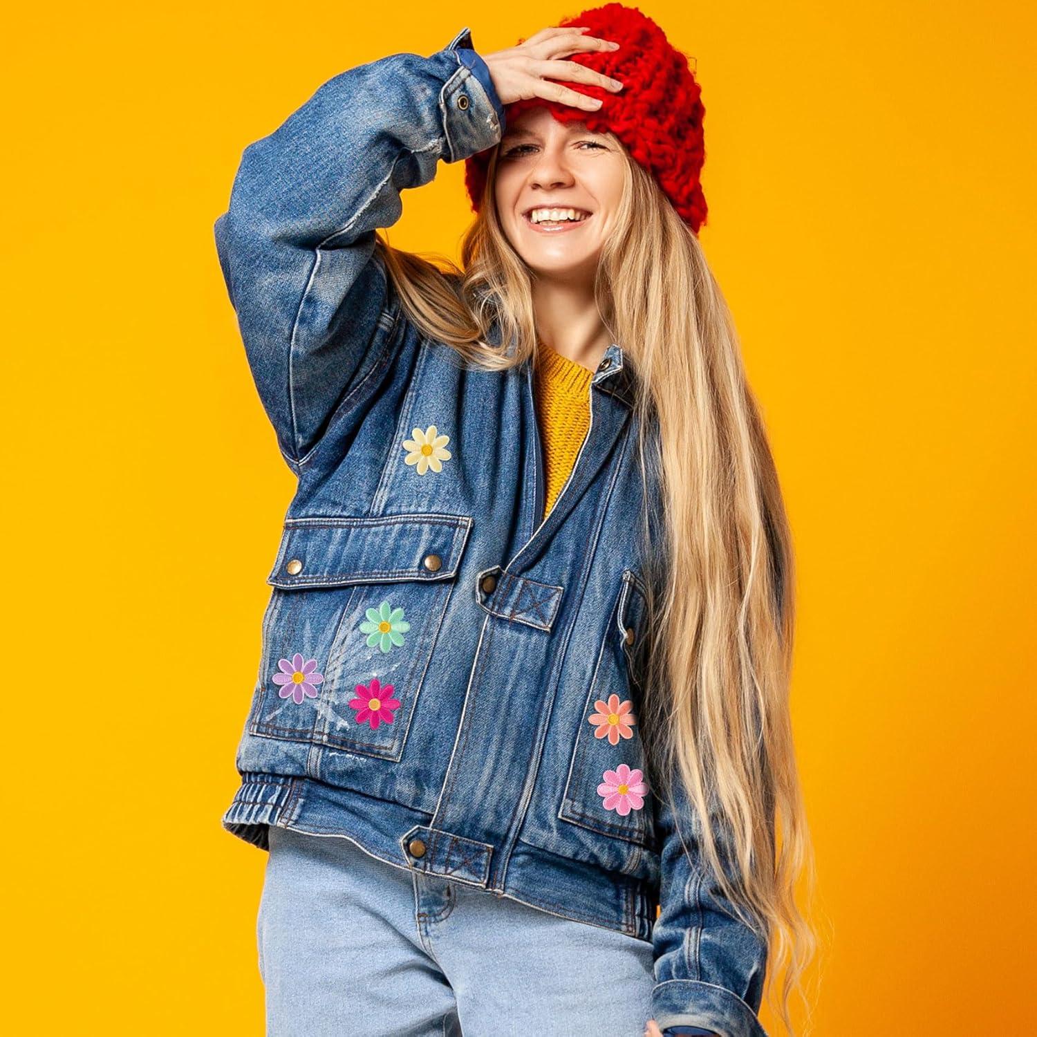 Parches Bordados de Flores PAGOW - 28 Pzs 4x4cm DIY