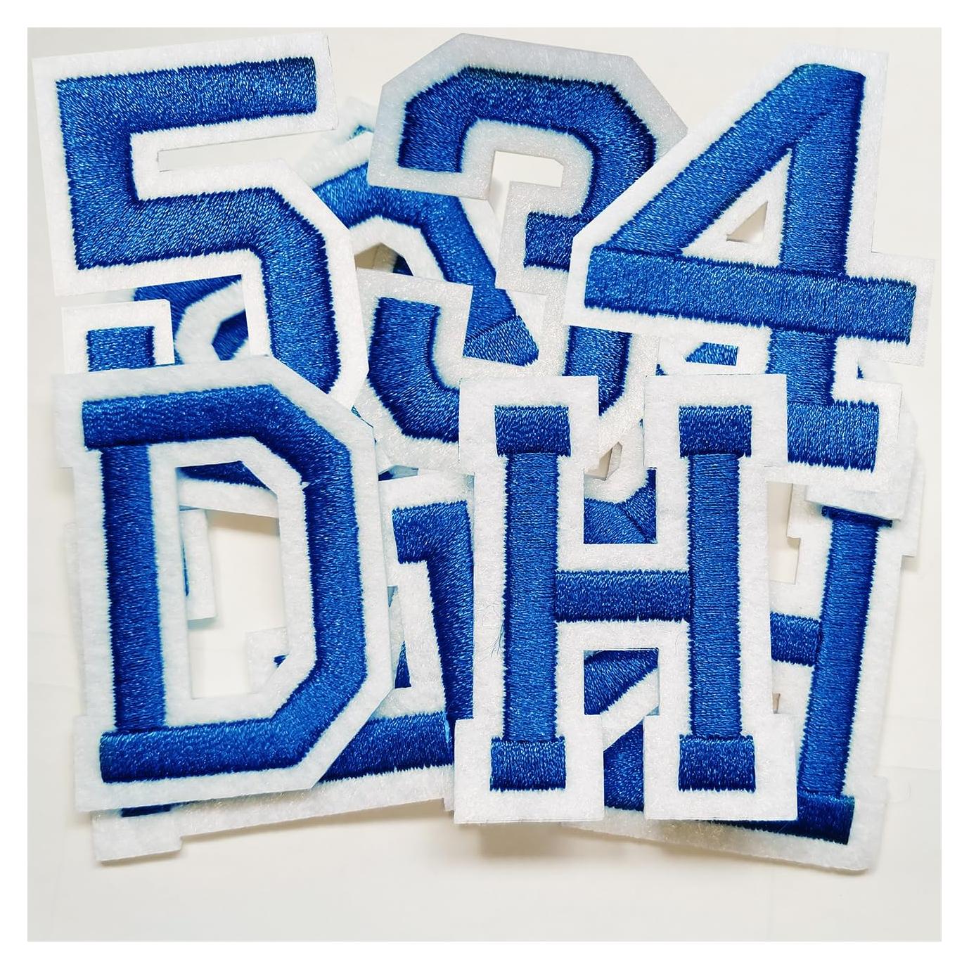 Parche de Letras y Números Plancha 72 Piezas bfuee Azul