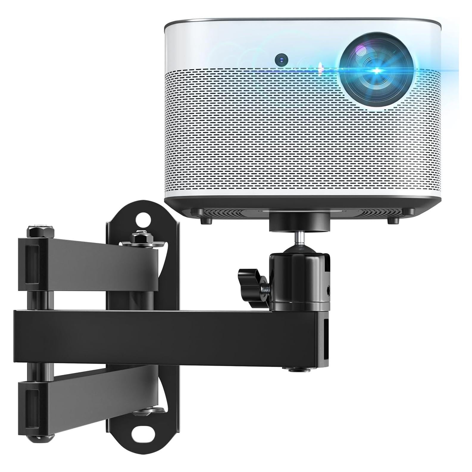 Foldable Projector Wall Mount,Ceiling Wall Projector Mount,Universal Adjustable Projector Mount,Aluminum Alloy Projector Stand 1/4" Screw Size,360 Degrees Rotation