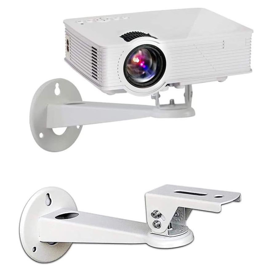 Mini Projector Wall Mount/Projector Hanger/CCTV Security Camera Housing Mounting Bracket(White) - for CCTV/Camera/Projector/Webcam - with Load 8 lbs Length 7.8 inch - Rotation 360° (White)