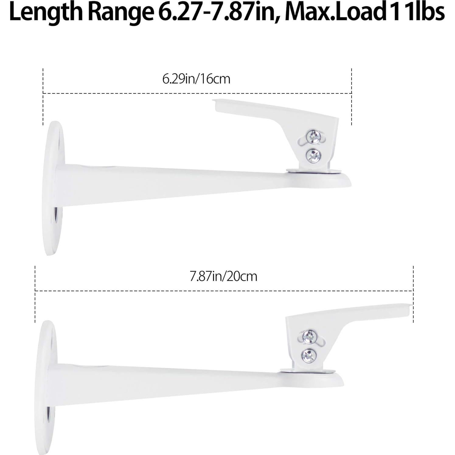 Mini Projector Wall Mount/Projector Hanger/CCTV Security Camera Housing Mounting Bracket(White) - for CCTV/Camera/Projector/Webcam - with Load 8 lbs Length 7.8 inch - Rotation 360° (White)