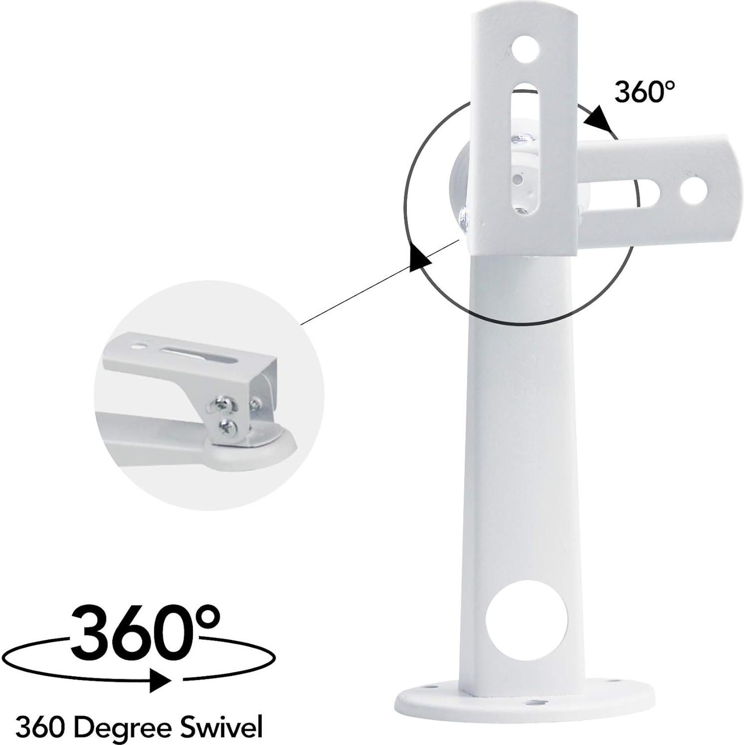 Mini Projector Wall Mount/Projector Hanger/CCTV Security Camera Housing Mounting Bracket(White) - for CCTV/Camera/Projector/Webcam - with Load 8 lbs Length 7.8 inch - Rotation 360° (White)