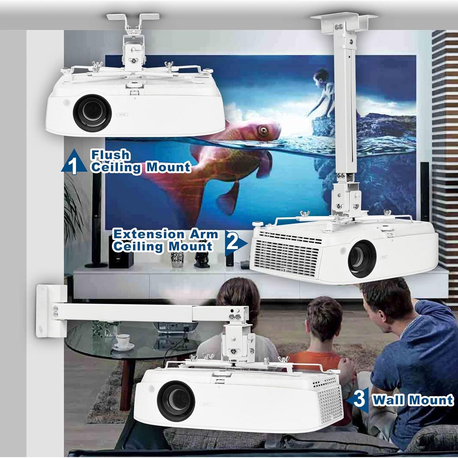 Soporte de Techo Ajustable para Proyector DAWASAPAT PM01 - Blanco