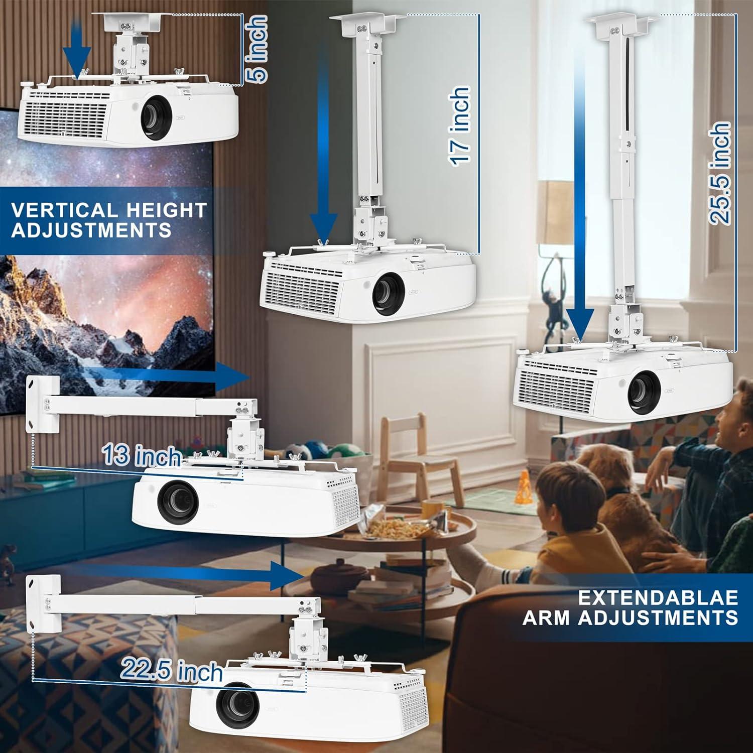 Soporte de Techo Ajustable para Proyector DAWASAPAT PM01 - Blanco