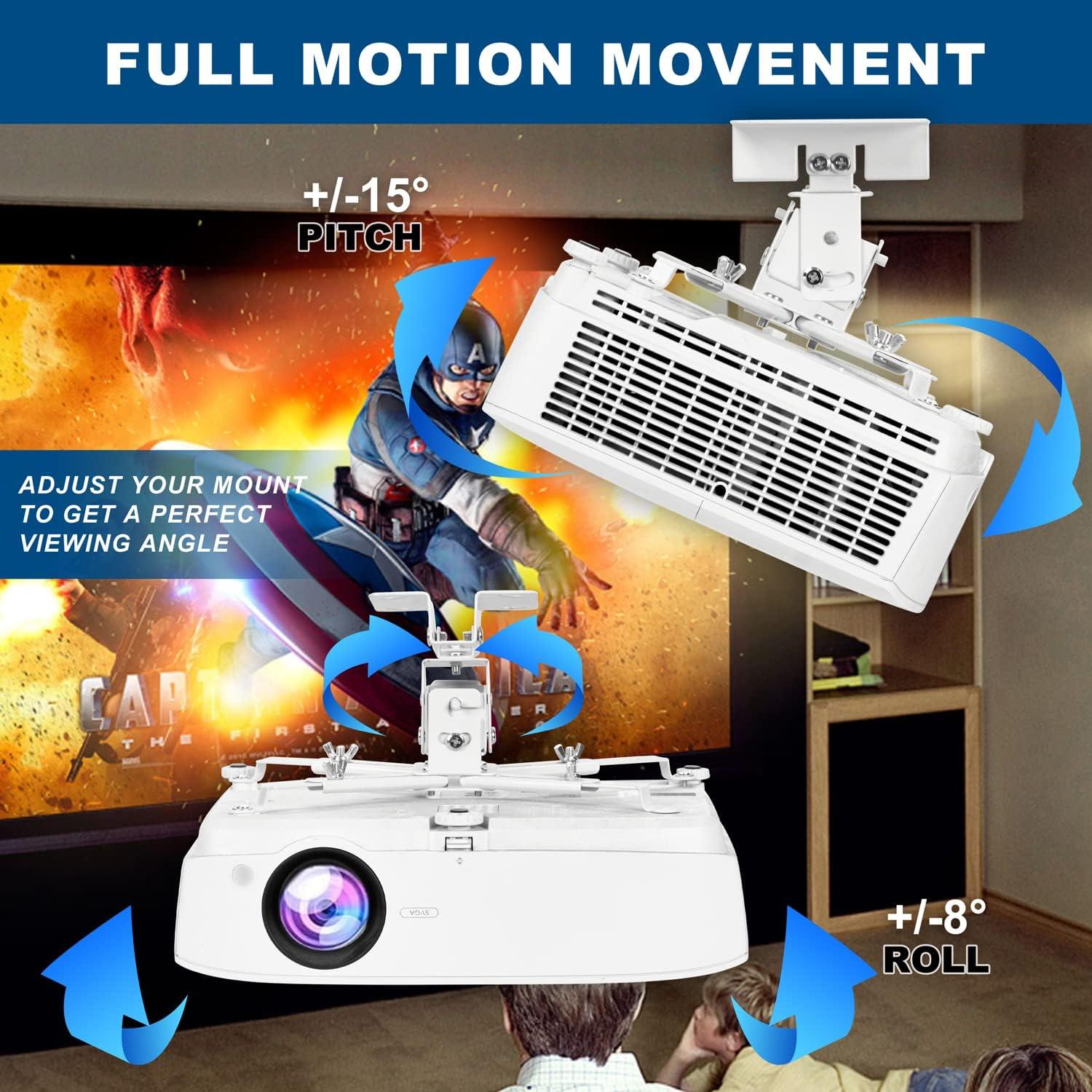 Soporte de Techo Ajustable para Proyector DAWASAPAT PM01 - Blanco