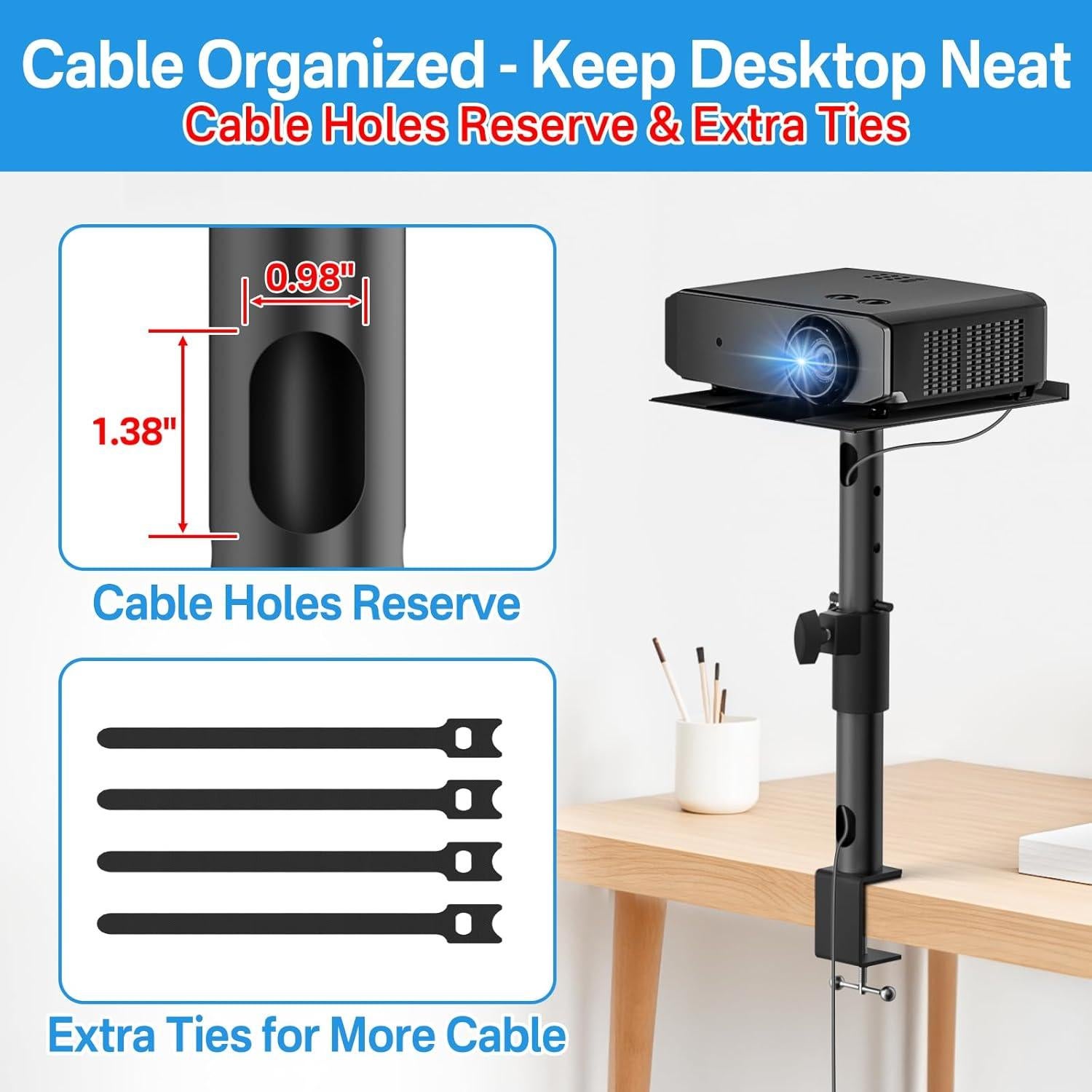 Soporte de Proyector de Escritorio Ajustable Yibracki 2 Paquetes