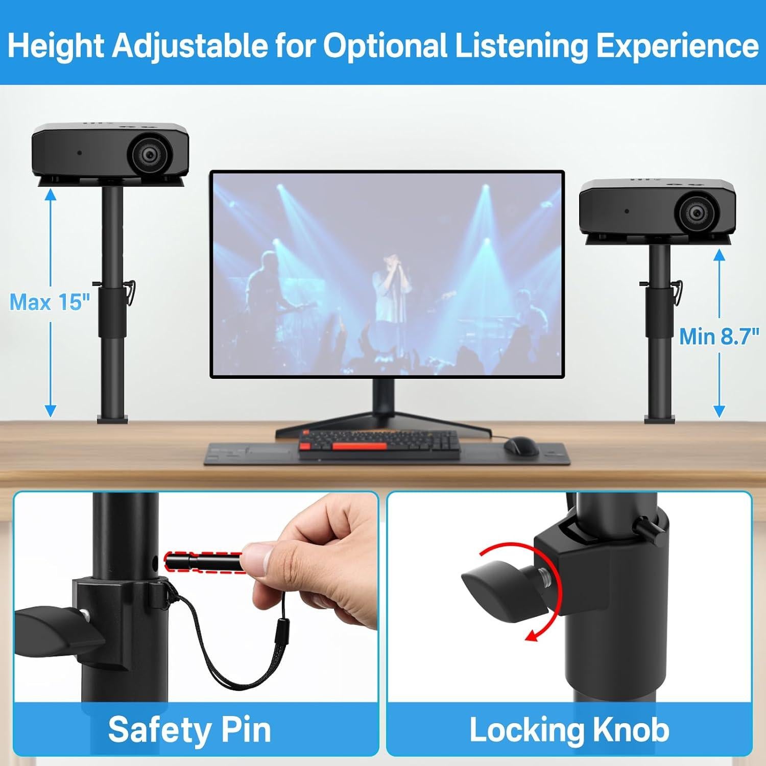 Soporte de Proyector de Escritorio Ajustable Yibracki 2 Paquetes