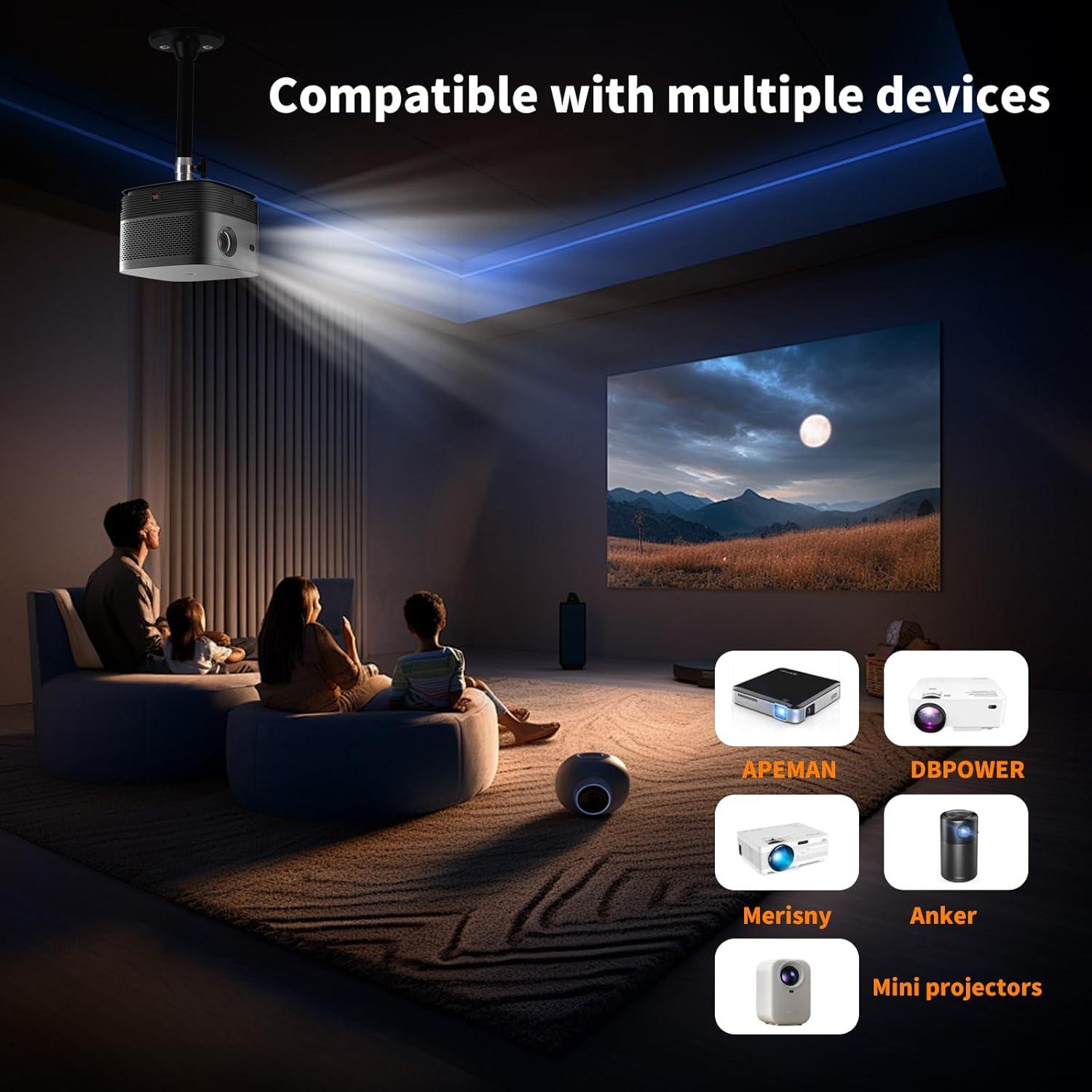 Soporte de Proyector de Techo Ajustable Zebrabox Negro