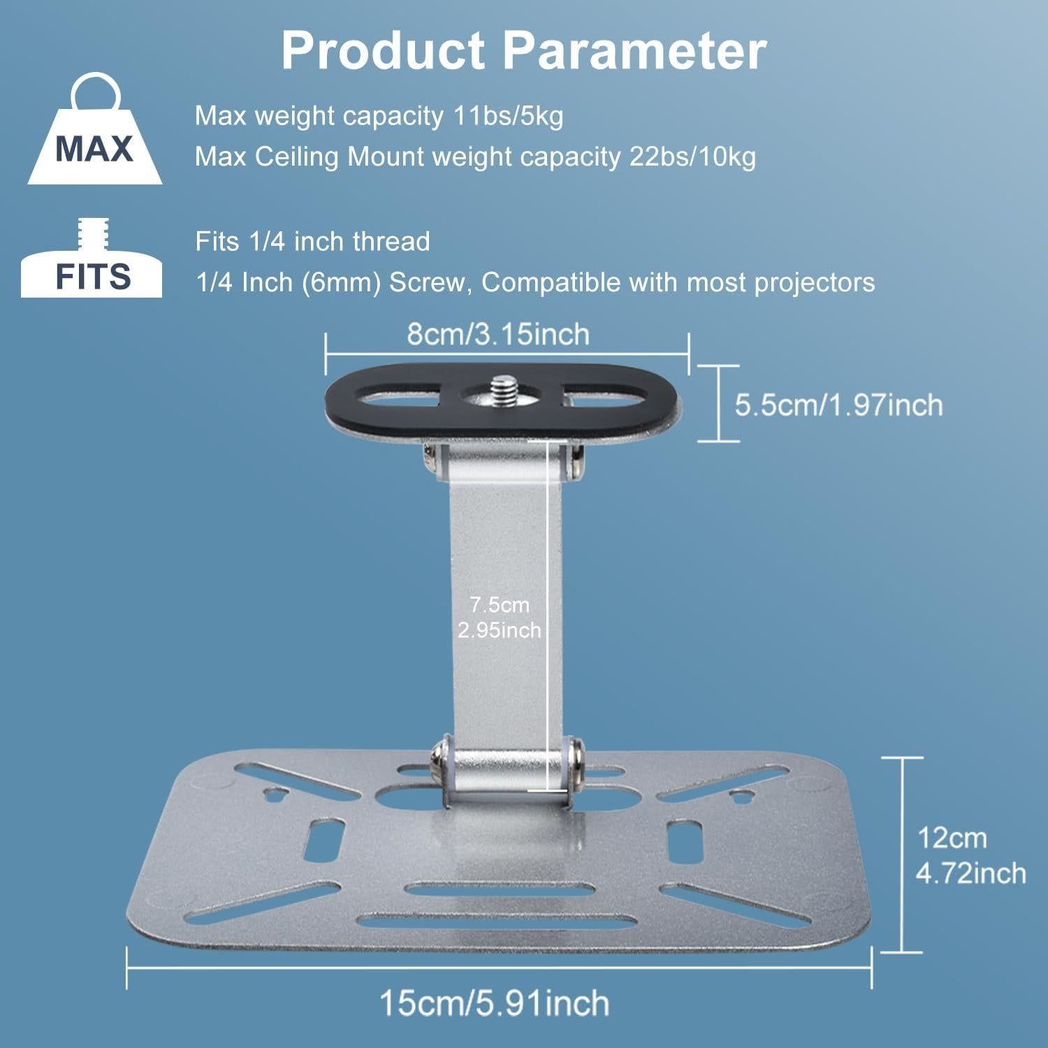 Soporte para Proyector Ajustable ZDSSY Plata 0.26 kg