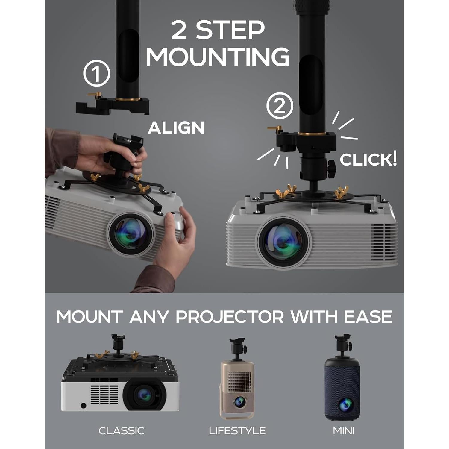 Soporte Universal para Proyector PropVue - Ajustable 35.1 a 53.3 cm