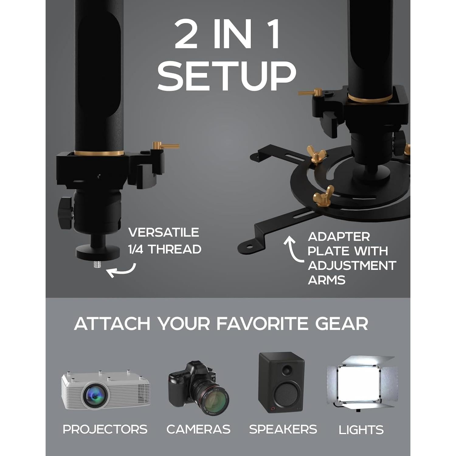 Soporte Universal para Proyector PropVue - Ajustable 35.1 a 53.3 cm