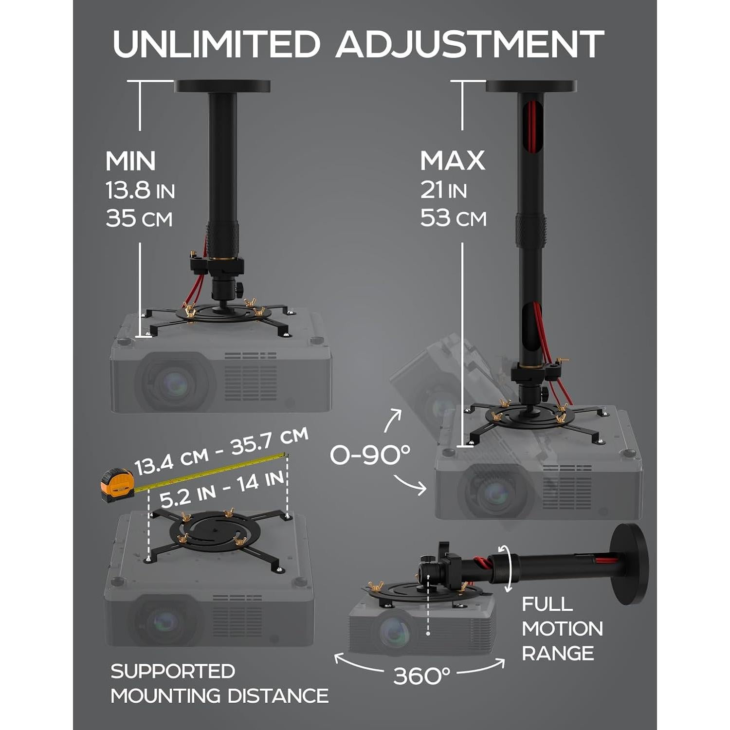 Soporte Universal para Proyector PropVue - Ajustable 35.1 a 53.3 cm