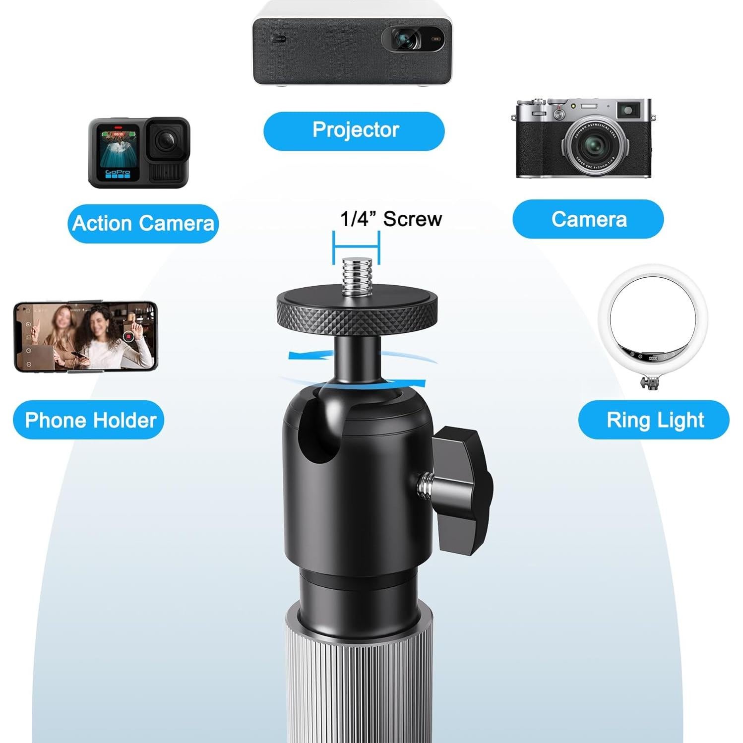 Soporte de Proyector de Piso Hocoder Ajustable 83.82-127 cm