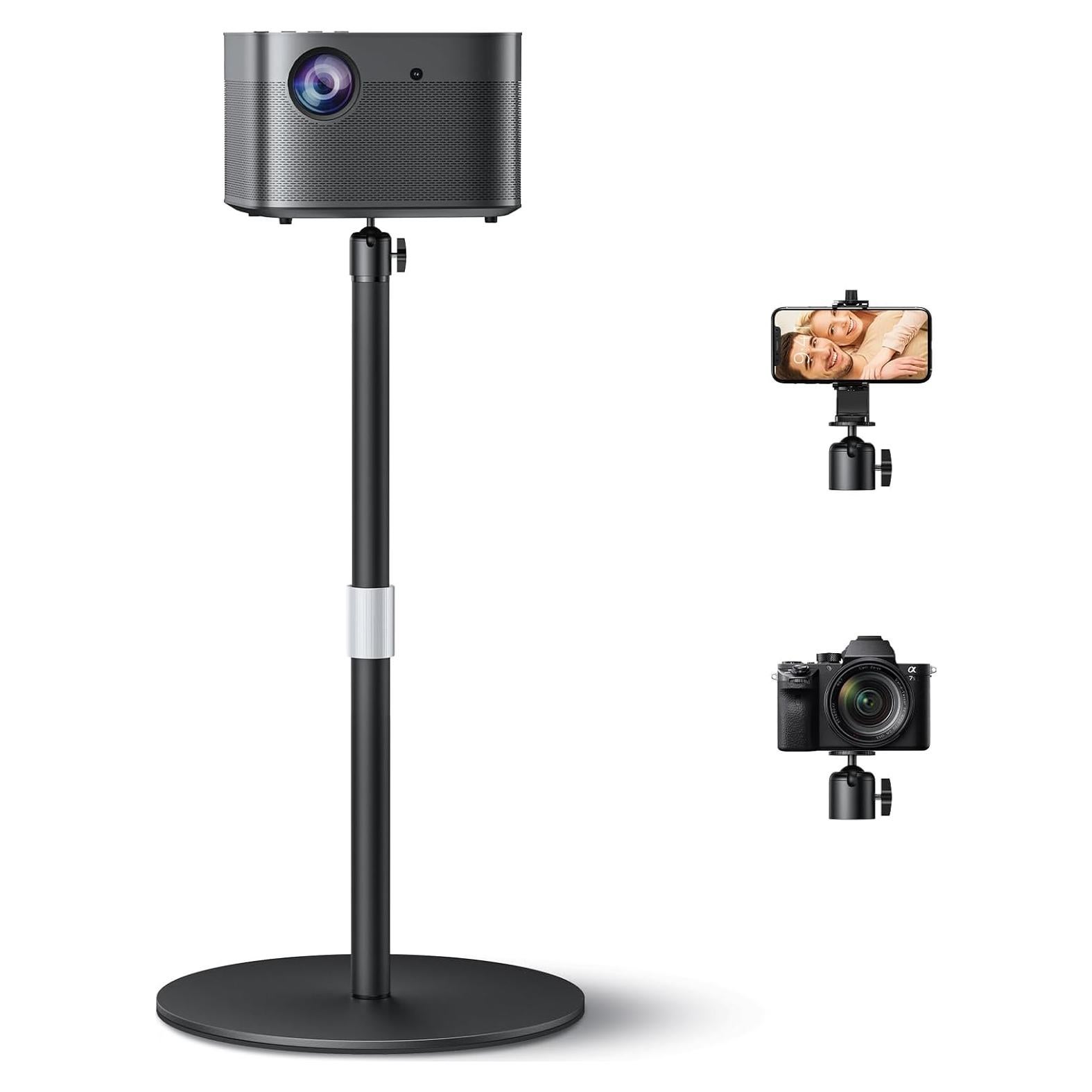 Projector Stand, Desktop Projector Mount with Height Adjustable, 11 lbs of Metal Stable Load Capacity, Portable Tabletop Stand Compatible with XGIMI, TMY, Nebula, HAPPRUN, Yaber and More