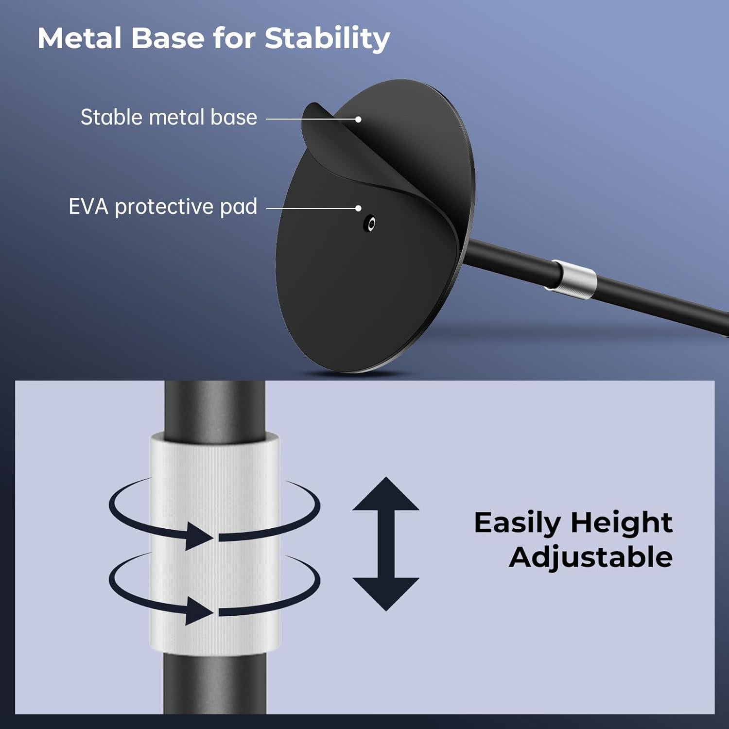 Projector Stand, Desktop Projector Mount with Height Adjustable, 11 lbs of Metal Stable Load Capacity, Portable Tabletop Stand Compatible with XGIMI, TMY, Nebula, HAPPRUN, Yaber and More