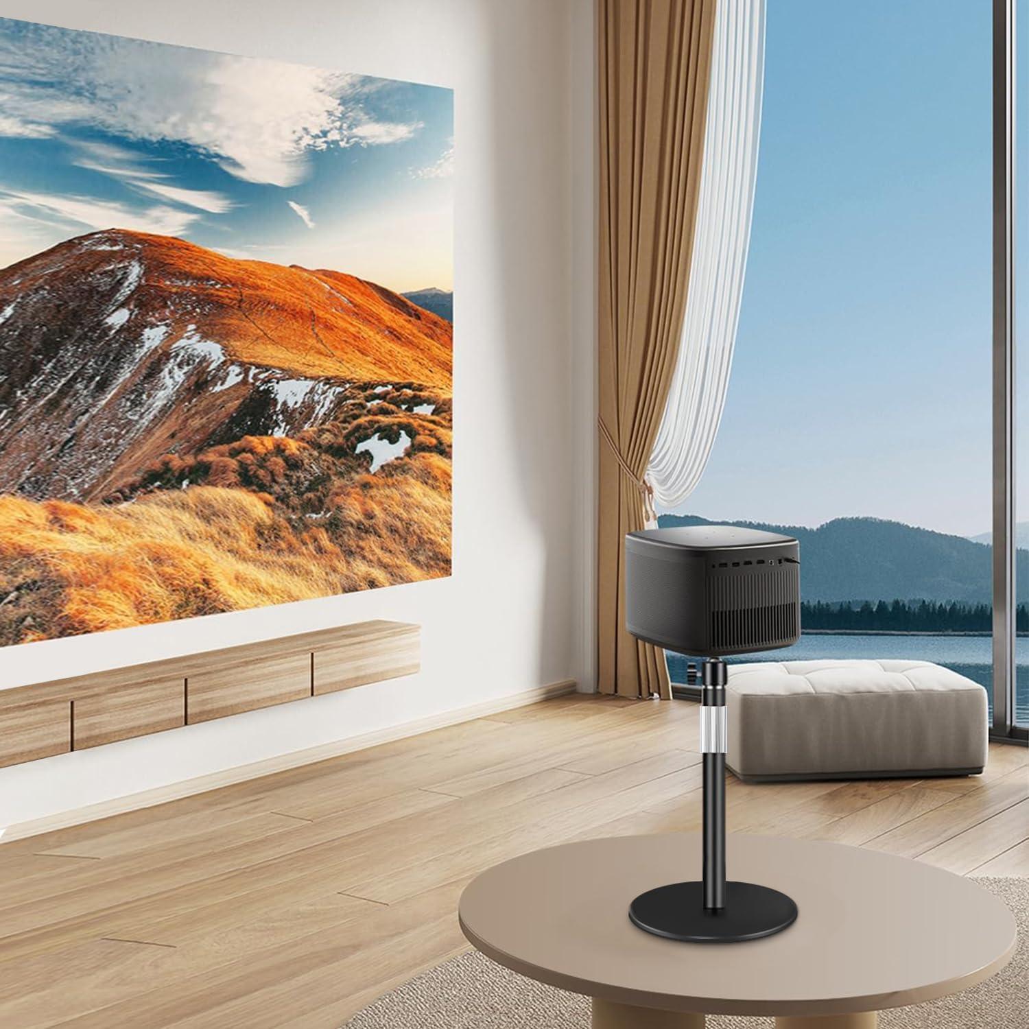 Projector Stand, Desktop Projector Mount with Height Adjustable, 11 lbs of Metal Stable Load Capacity, Portable Tabletop Stand Compatible with XGIMI, TMY, Nebula, HAPPRUN, Yaber and More