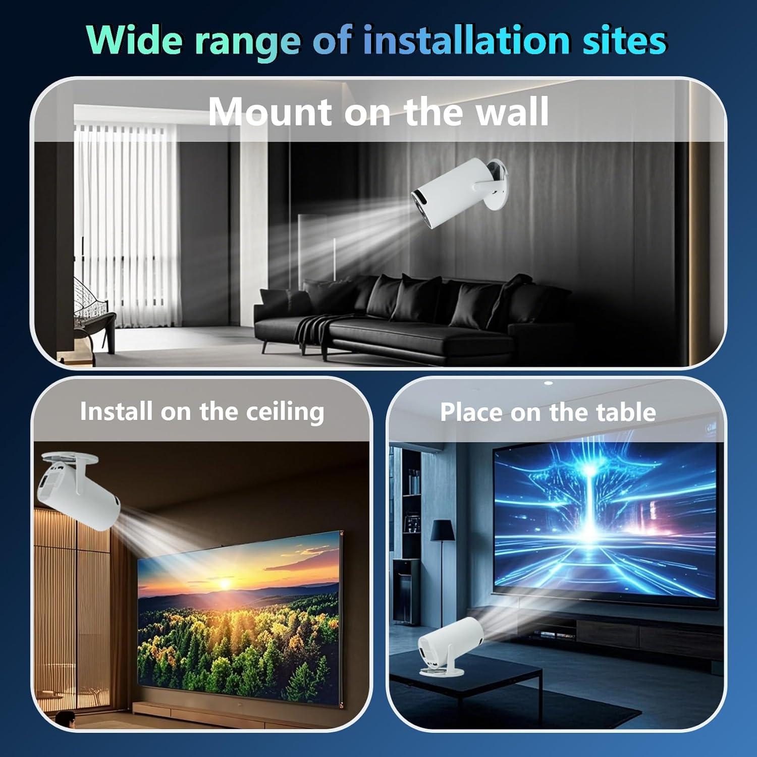 Soporte de Techo para Proyector HY300PRO - Metalico, 180° Ajustable