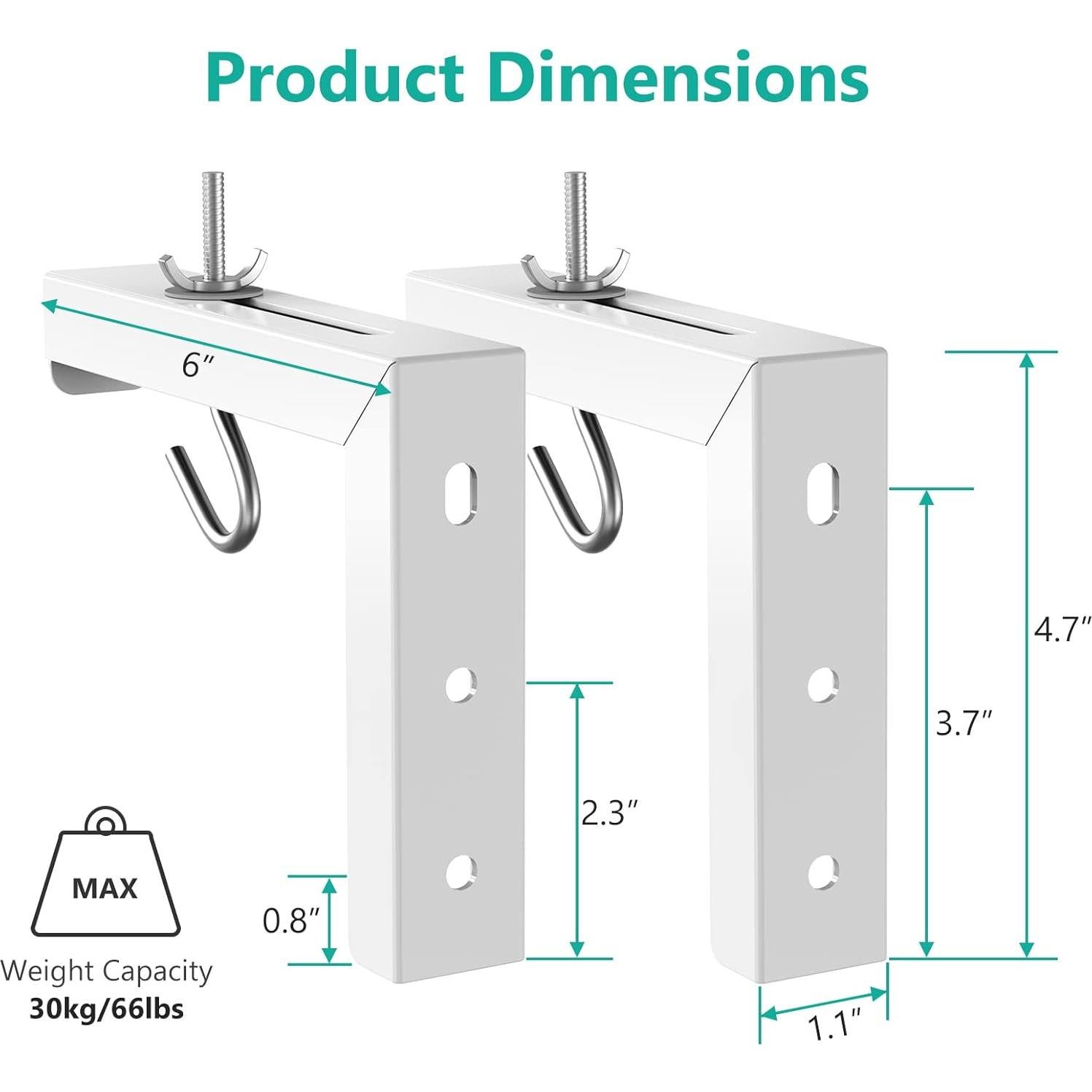 Soporte de Pantalla de Proyector WALI Universal Techo 6" Blanco