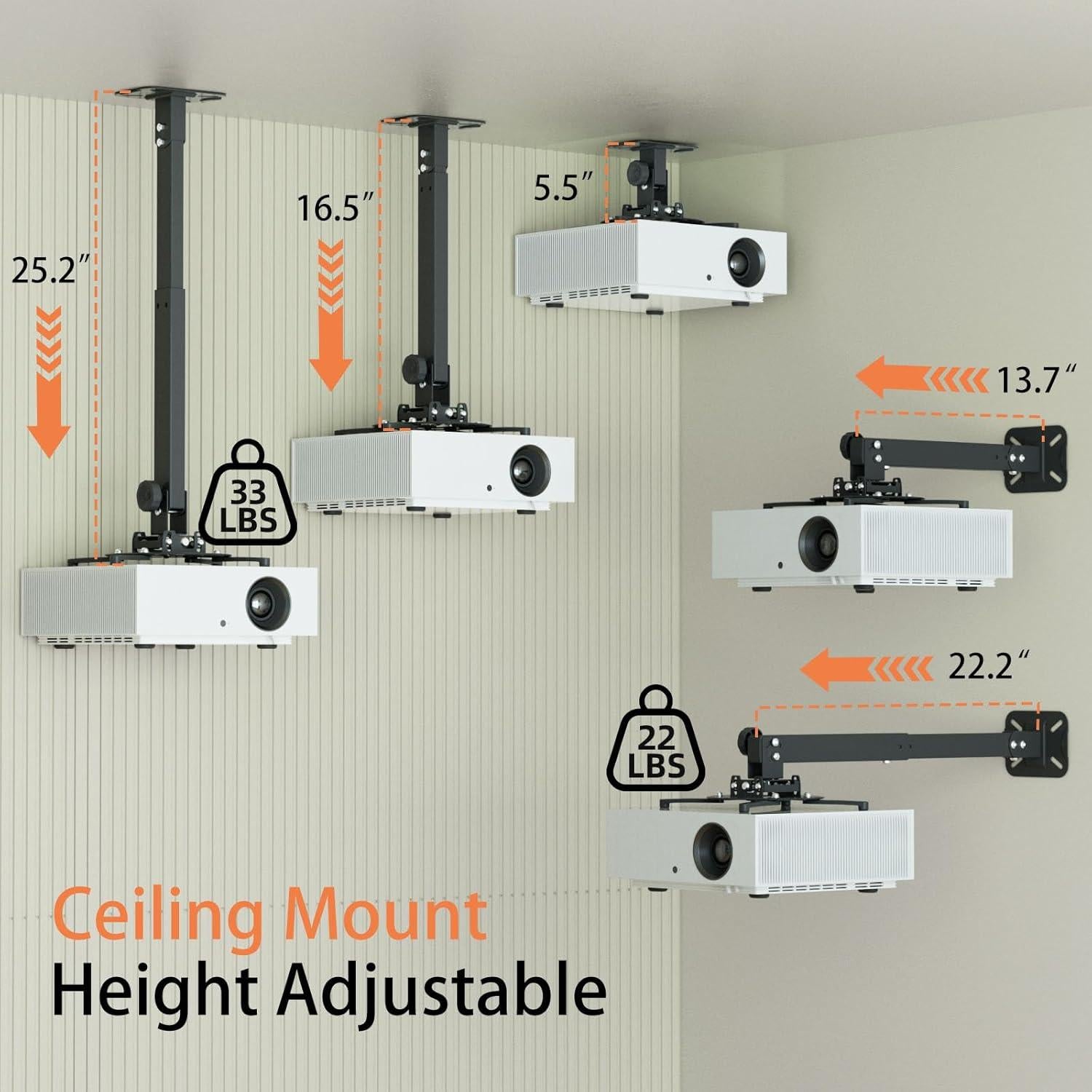 Soporte de Techo Universal para Proyector JOY worker 15 kg