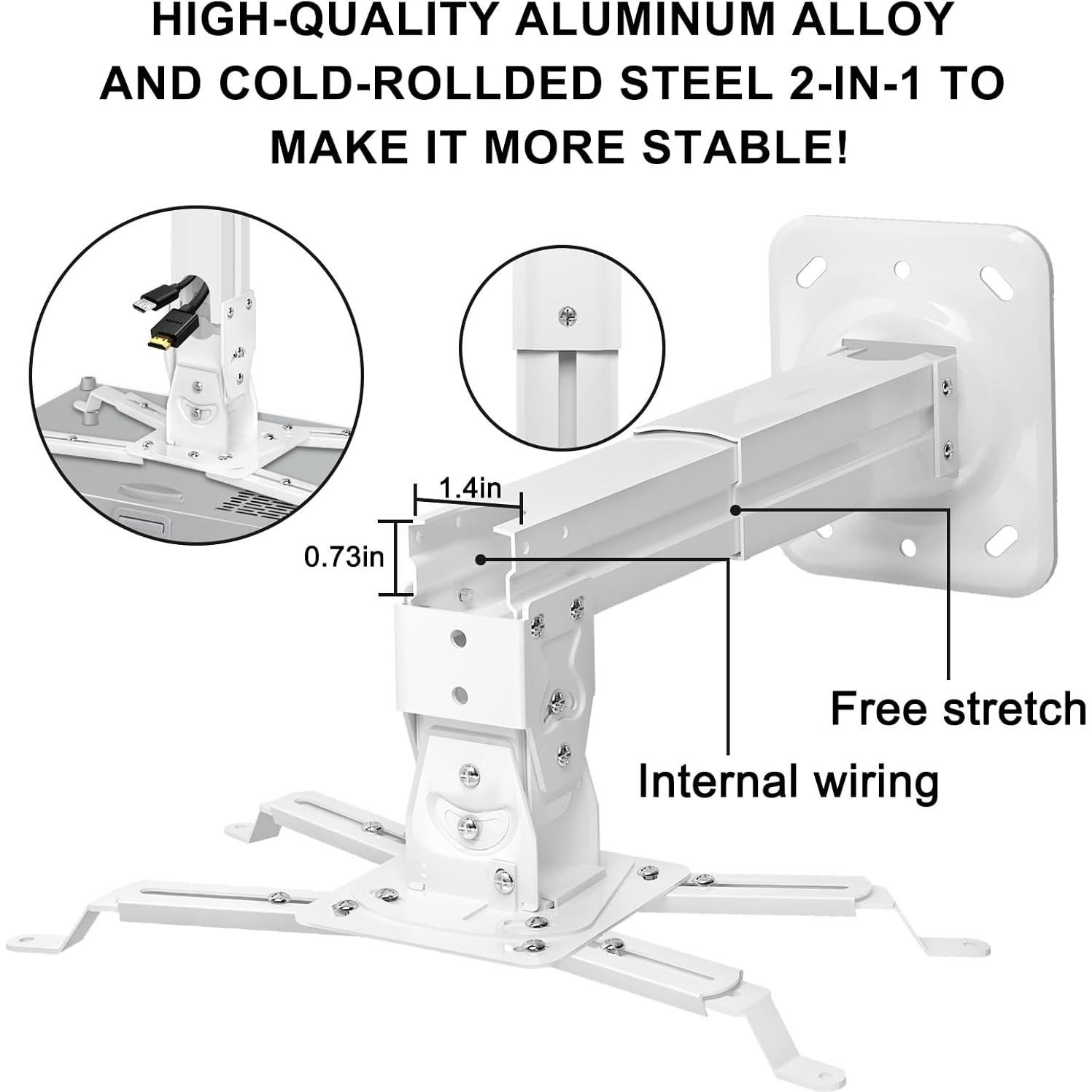 Soporte de Proyector 2-Be-Best Ajustable 40-60cm Blanco