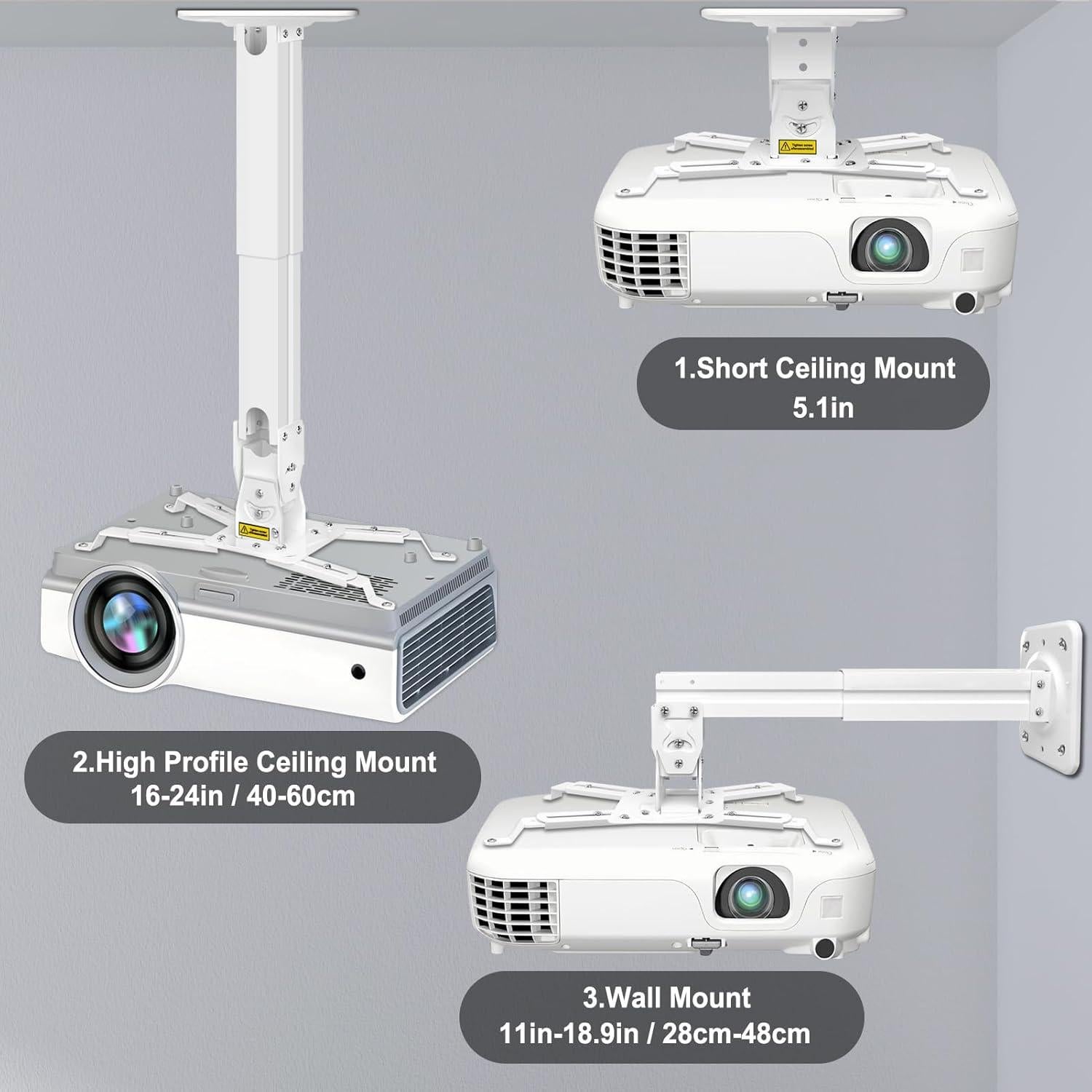 Soporte de Proyector 2-Be-Best Ajustable 40-60cm Blanco
