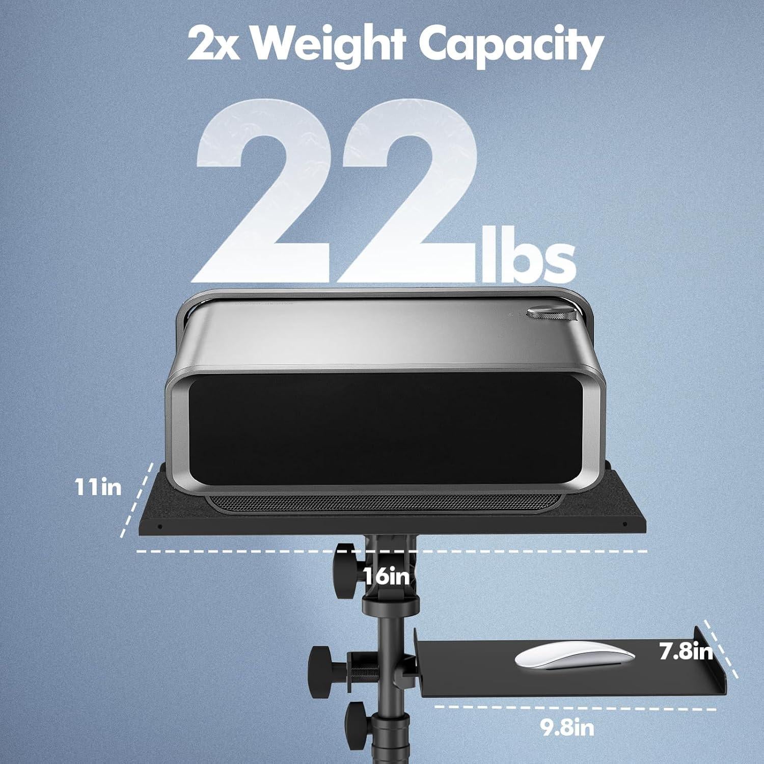 Soporte de Proyector y Laptop OUKMIC con Ruedas Ajustable 66-124 cm