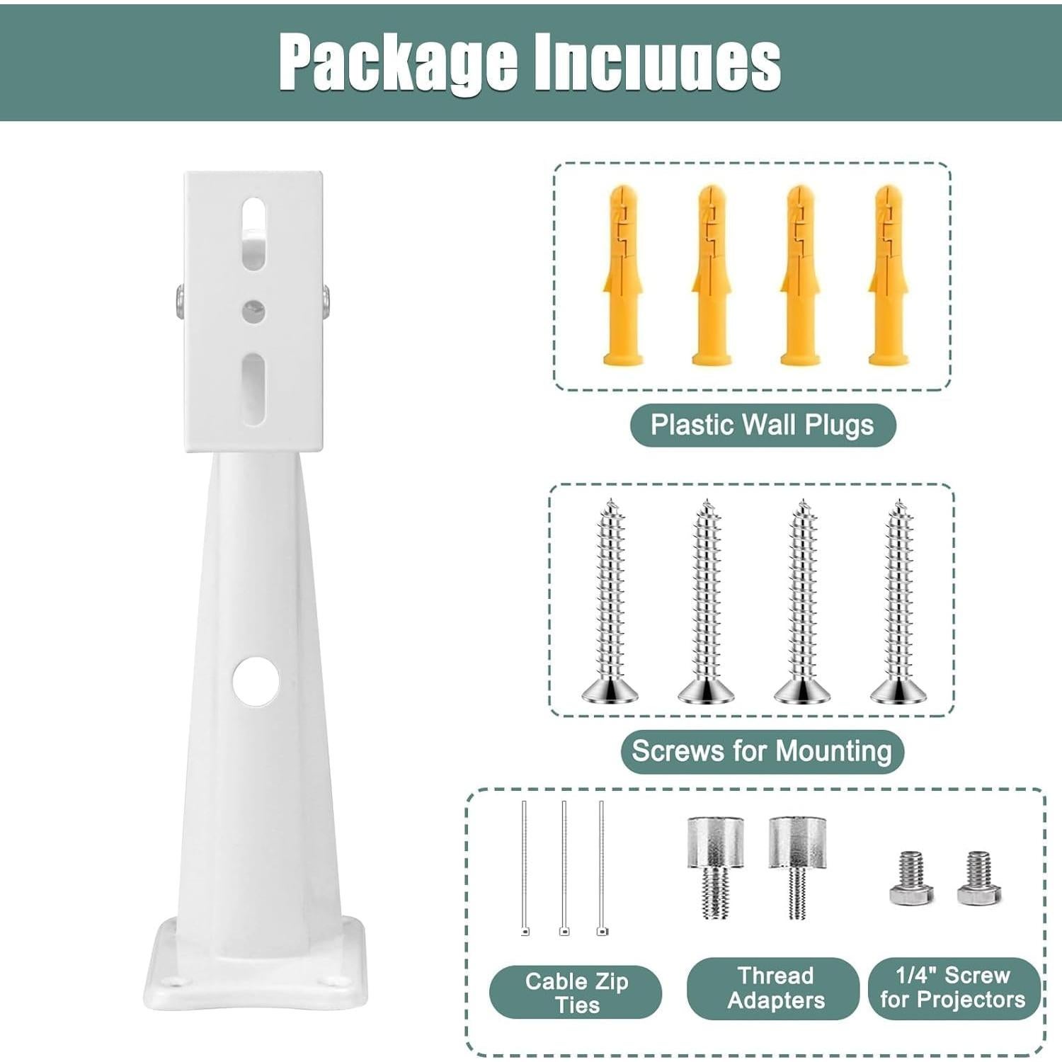 Soporte de Pared para Proyector 2-Be-Best Blanco 24 cm