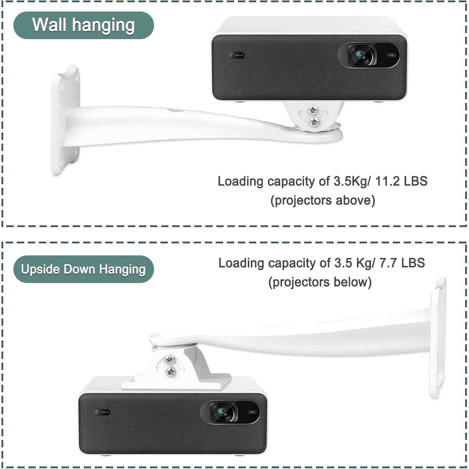 Soporte de Pared para Proyector 2-Be-Best Blanco 24 cm