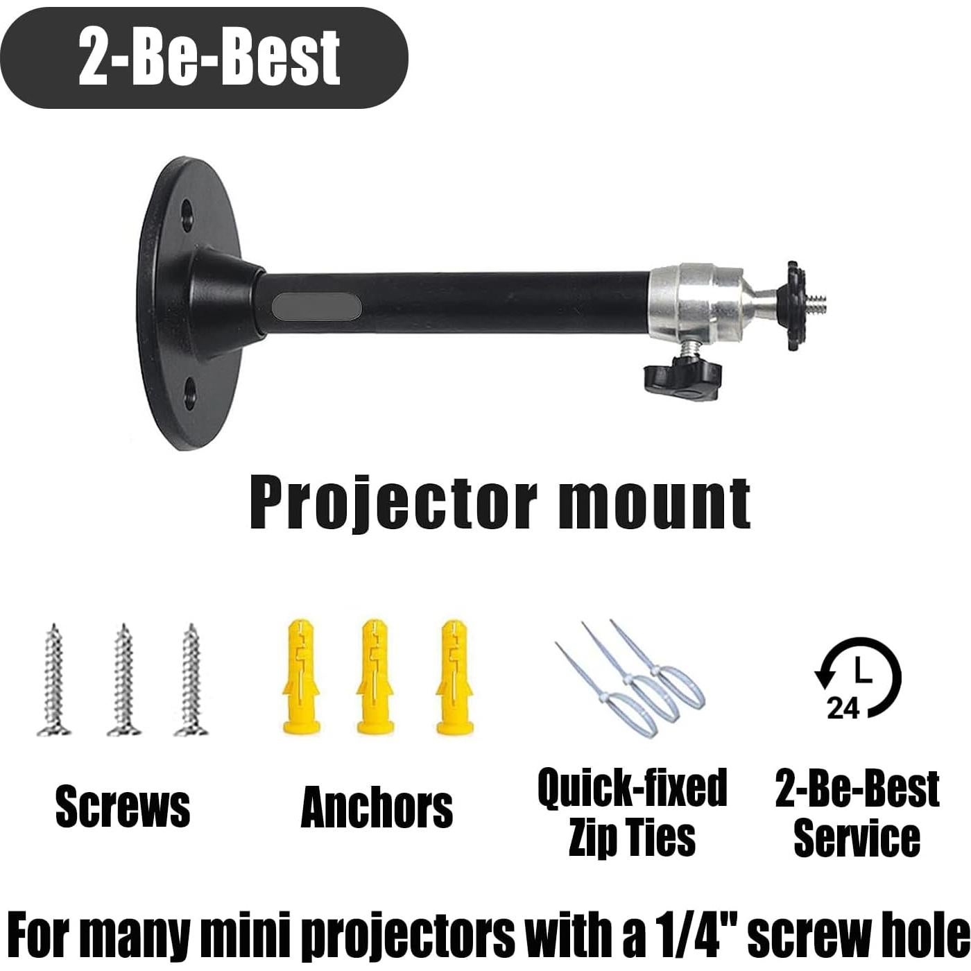 Soporte de Proyector Mini 2-Be-Best Ajustable 20 cm Negro