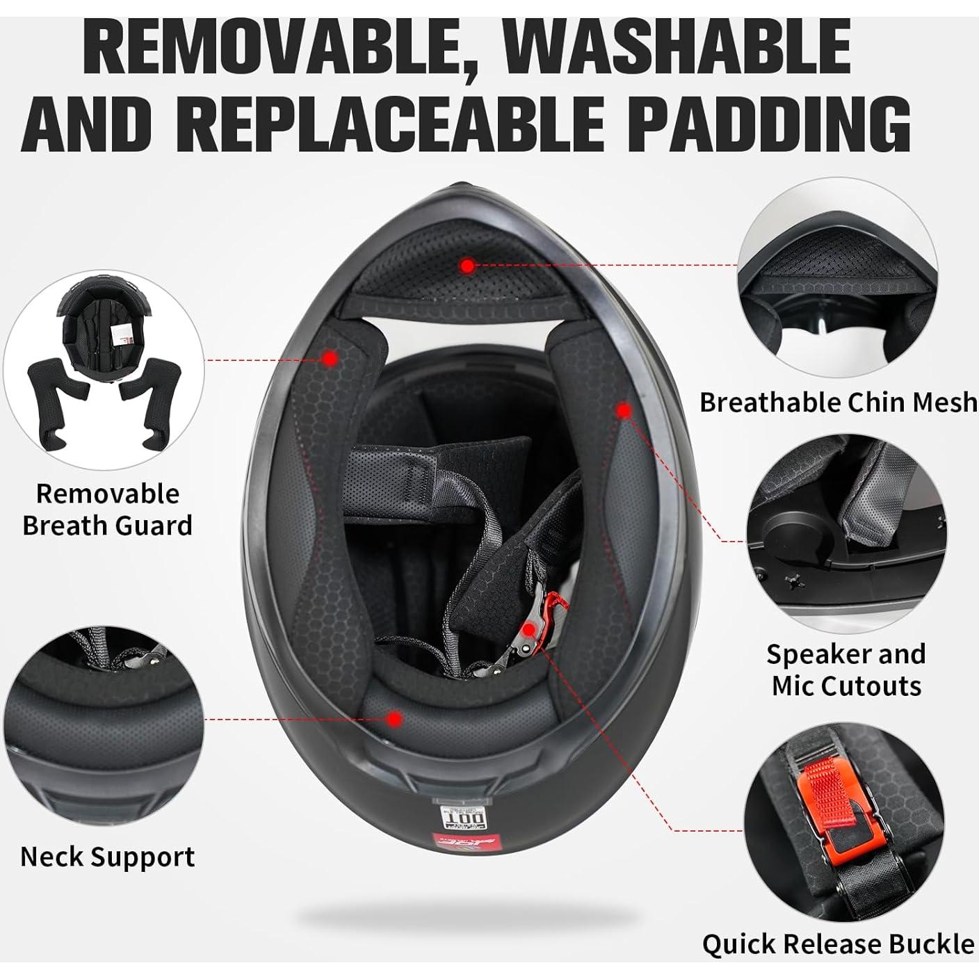 Casco Integral JQF Gear WS-607 para Motocicleta Adulto