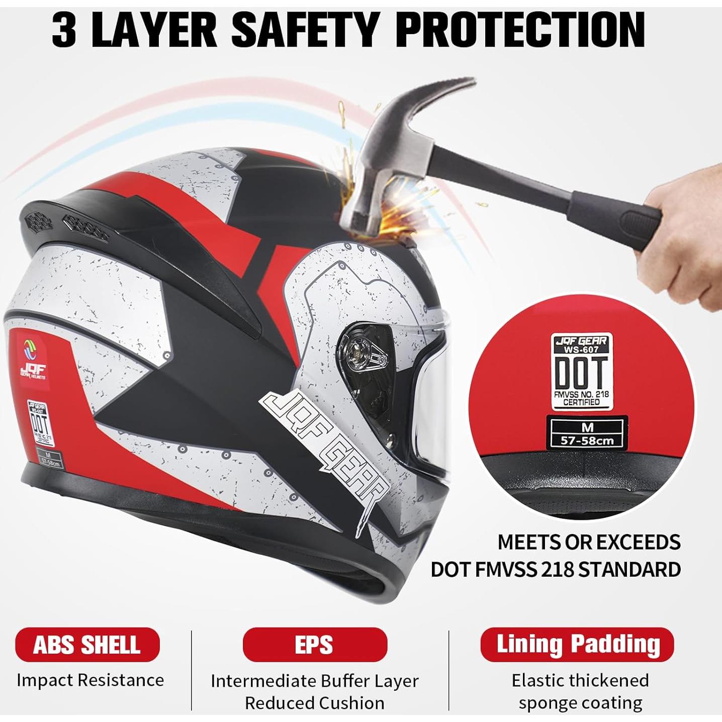 Casco Integral JQF Gear WS-607 para Motocicleta Adulto