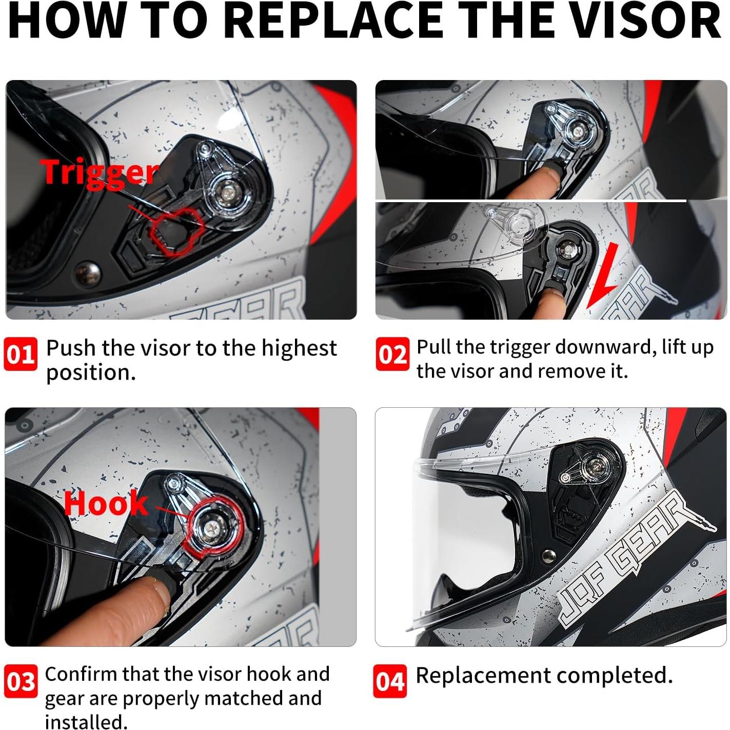 Casco Integral JQF Gear WS-607 para Motocicleta Adulto