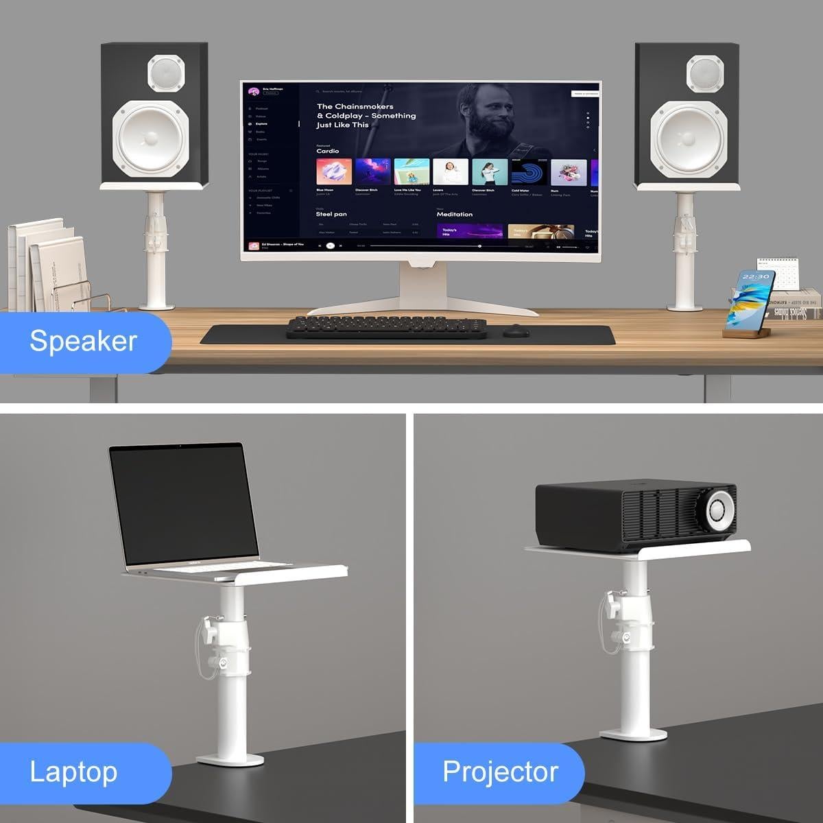 Soporte de Altavoz Ajustable Suptek SDM001 Blanco - 2 Paquete