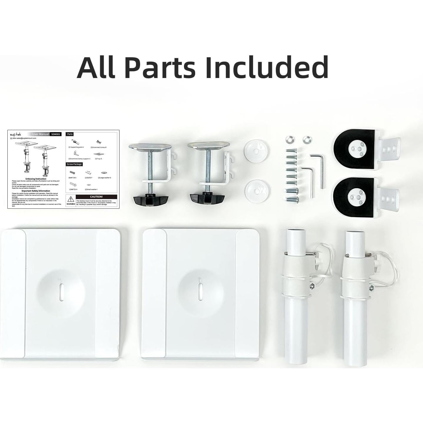 Soporte de Altavoz Ajustable Suptek SDM001 Blanco - 2 Paquete