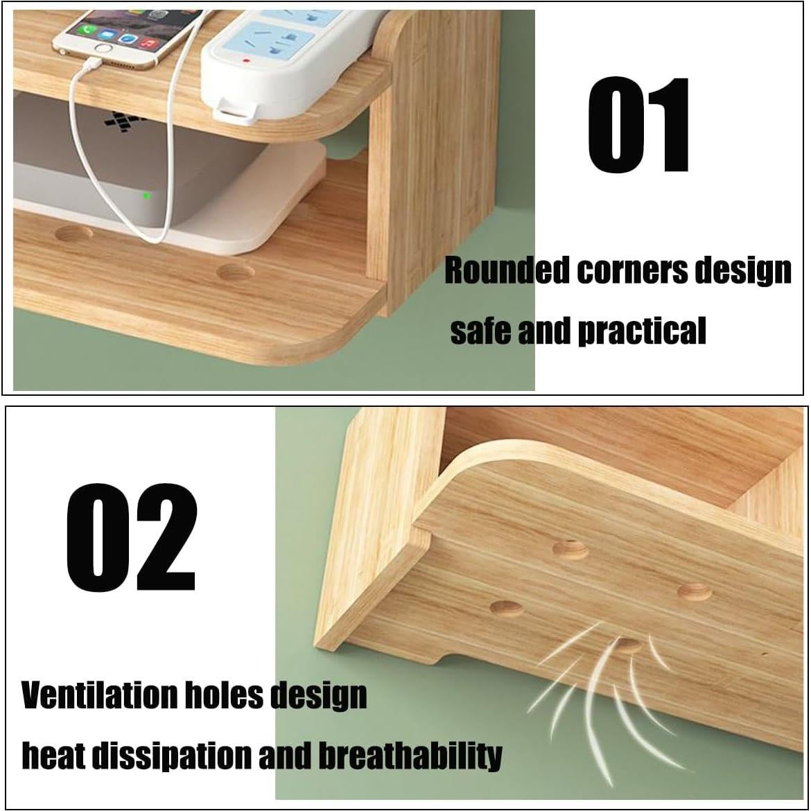 Estante Flotante de Madera YIYUESHIJIU para Proyector y Router