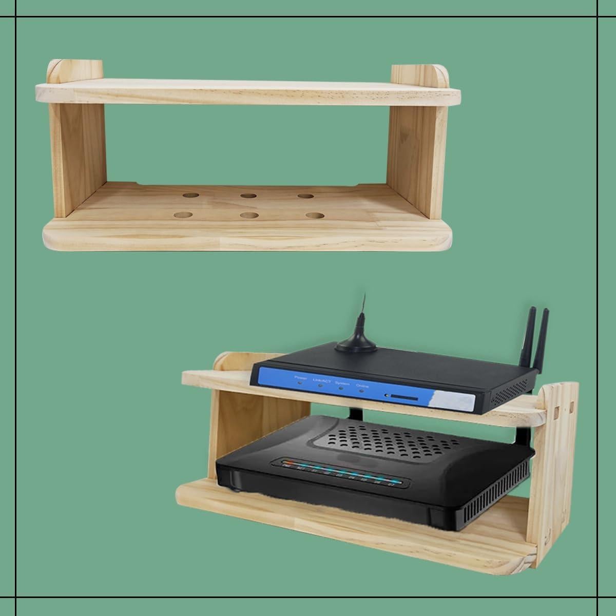 Estante Flotante de Madera YIYUESHIJIU para Proyector y Router