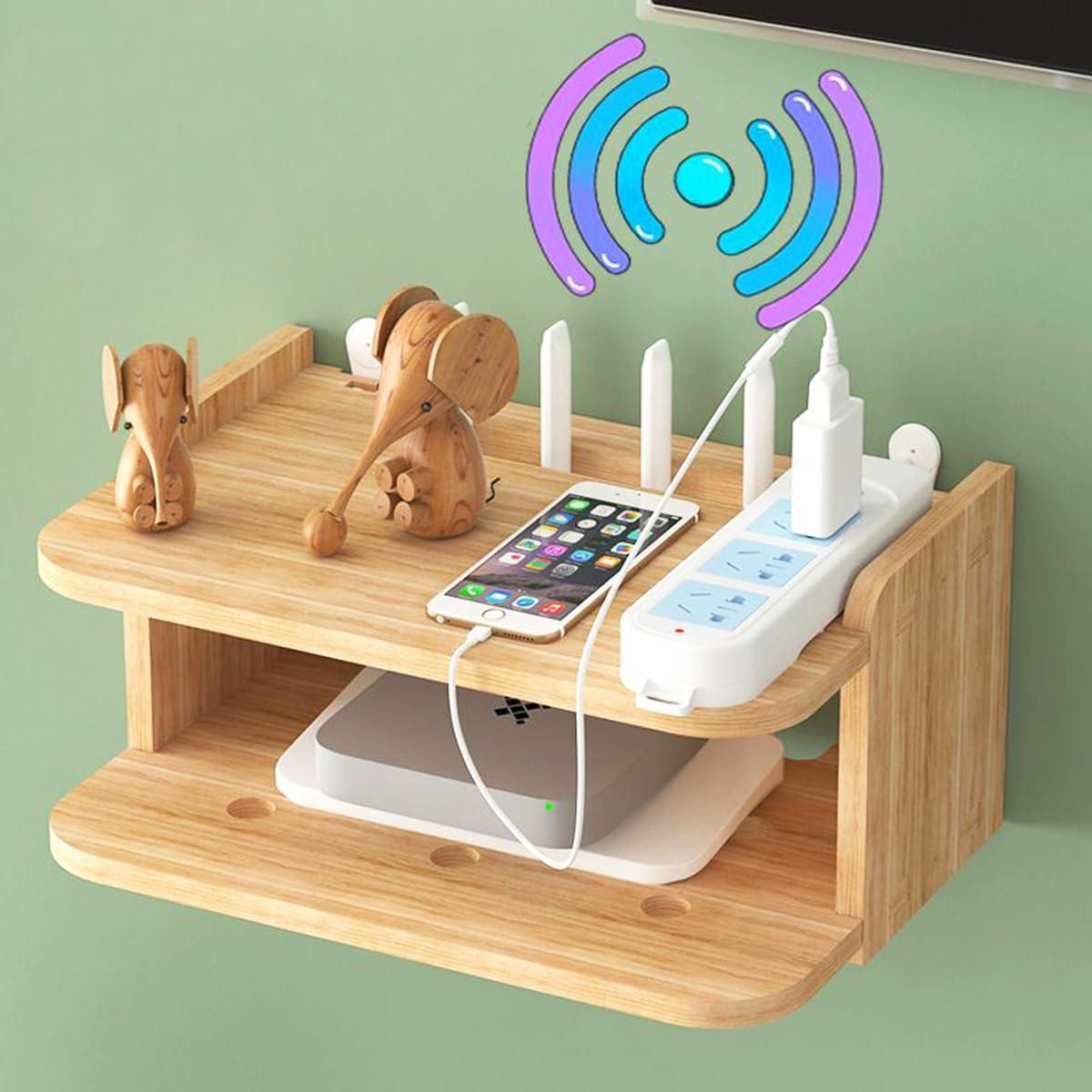 Estante Flotante de Madera YIYUESHIJIU para Proyector y Router