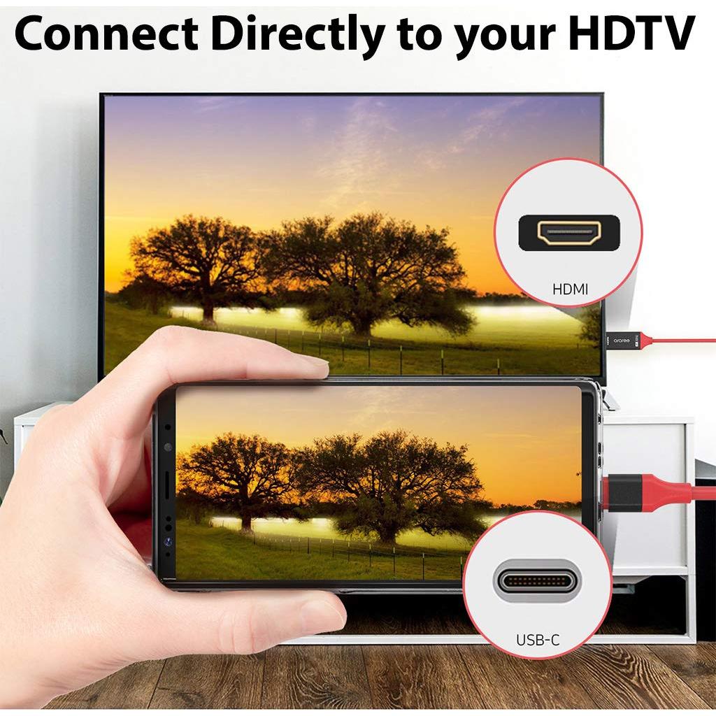 USB-C HDMI 4k HDMI Cable Compatible with Samsung Galaxy A72/A12/4G/5G/A32 5G/A52 5G for Home Office Extended Display Full 2160p@30Hz, 6Ft/1.8M Cable Thunderbolt 3/4