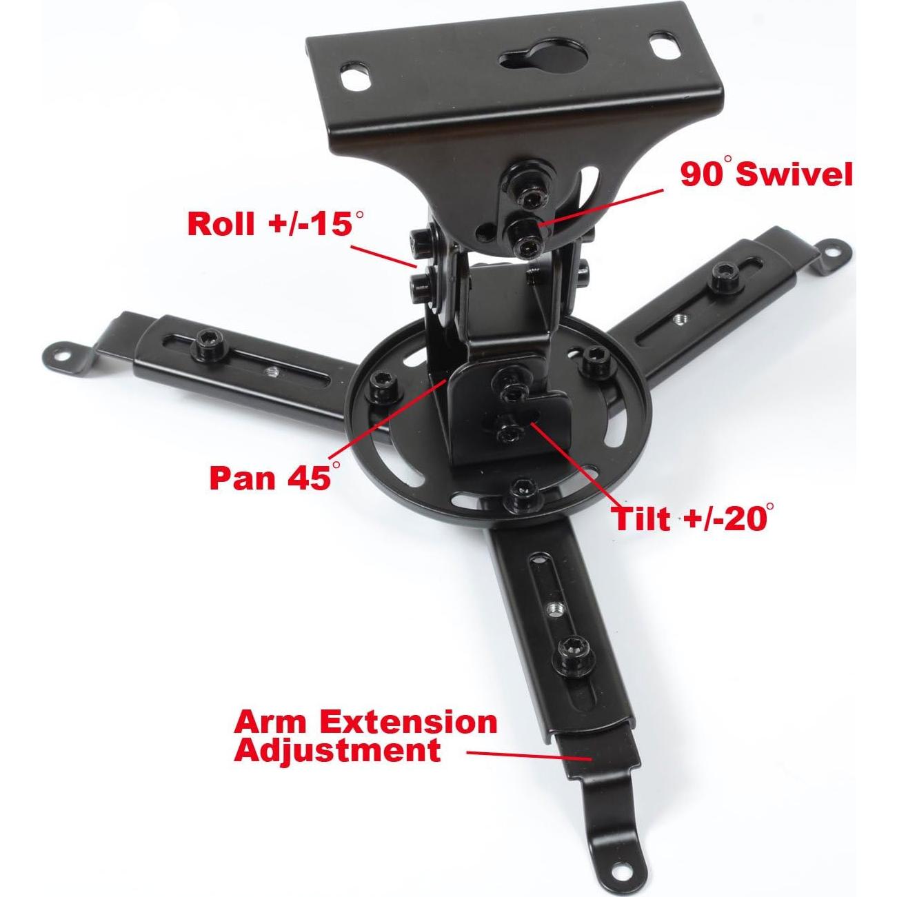 Soporte de Techo para Proyector VideoSecu PJ1B Inclinable 10 kg