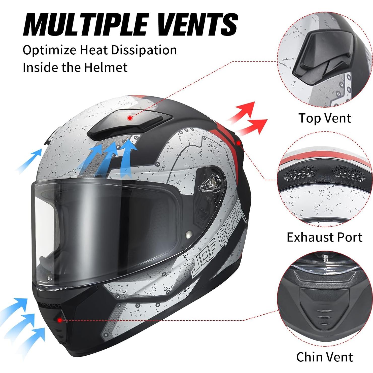 Casco Integral JQF Gear WS-607 para Motocicleta Adulto