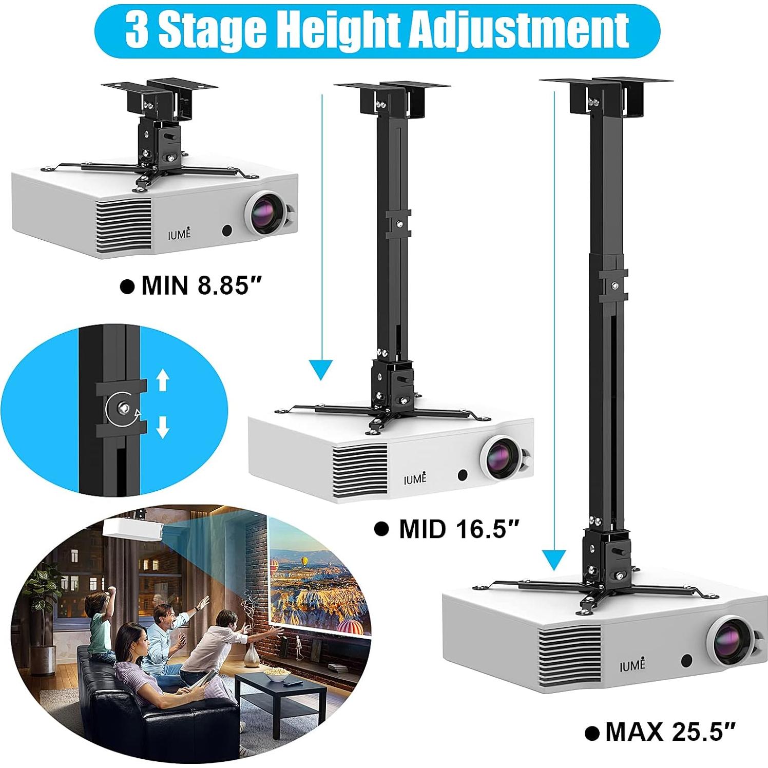 Soporte de Proyector IUMÉ Blanco Ajustable 20 kg Techo/Pared