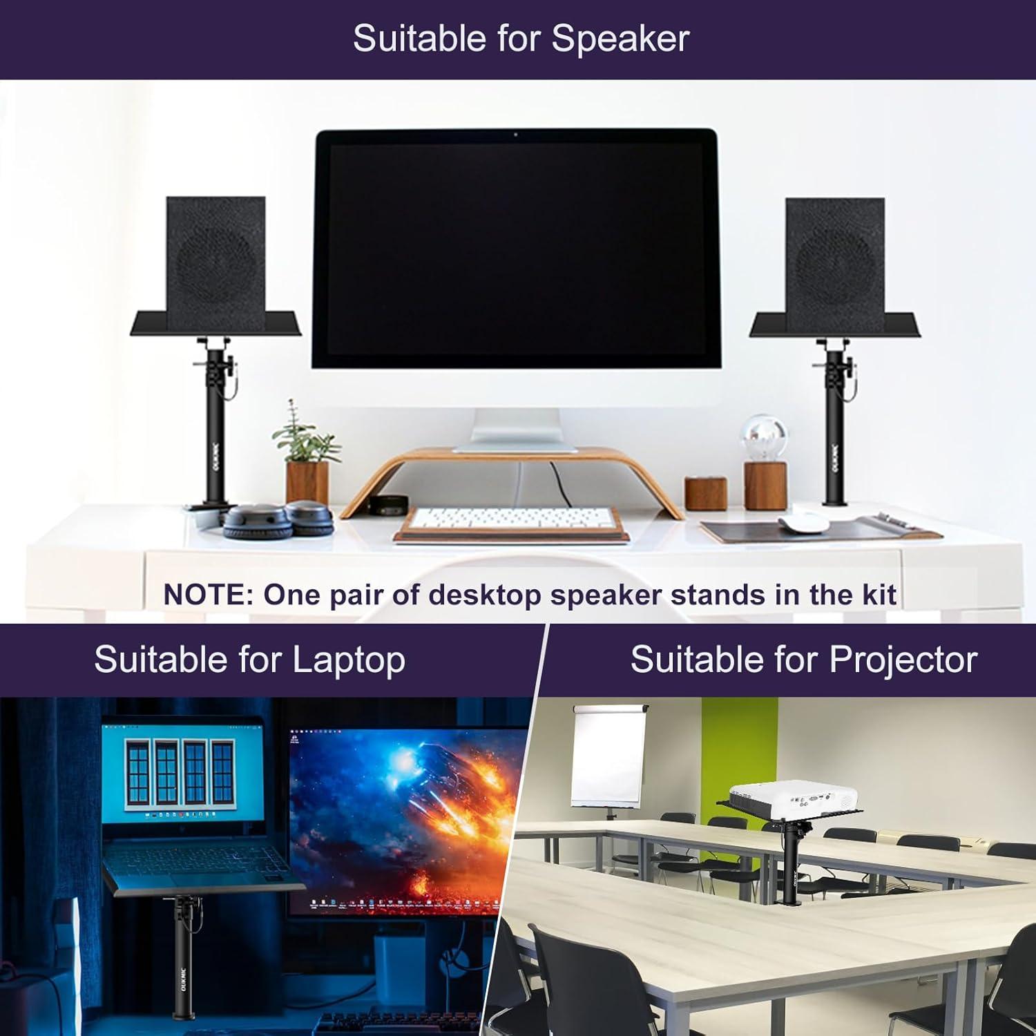 Soporte de Altavoz de Escritorio OUKMIC Ajustable 34-46 cm