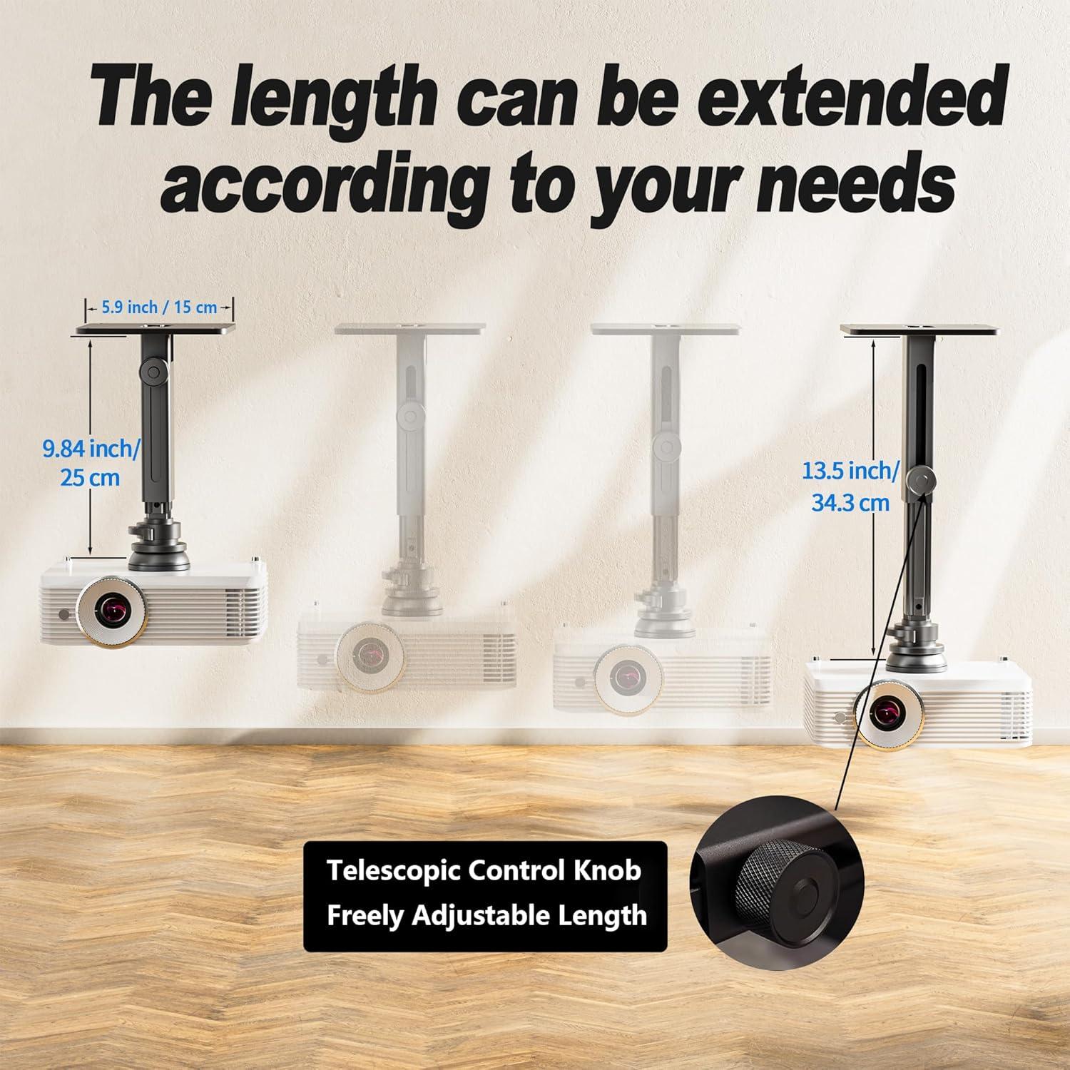 Soporte de Proyector Perfectisan DK-BK Ajustable 15kg Negro