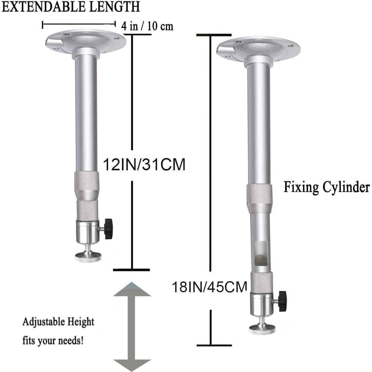 Soporte de Proyector 2-Be-Best Ajustable Techo/Pared Plata 31-45cm