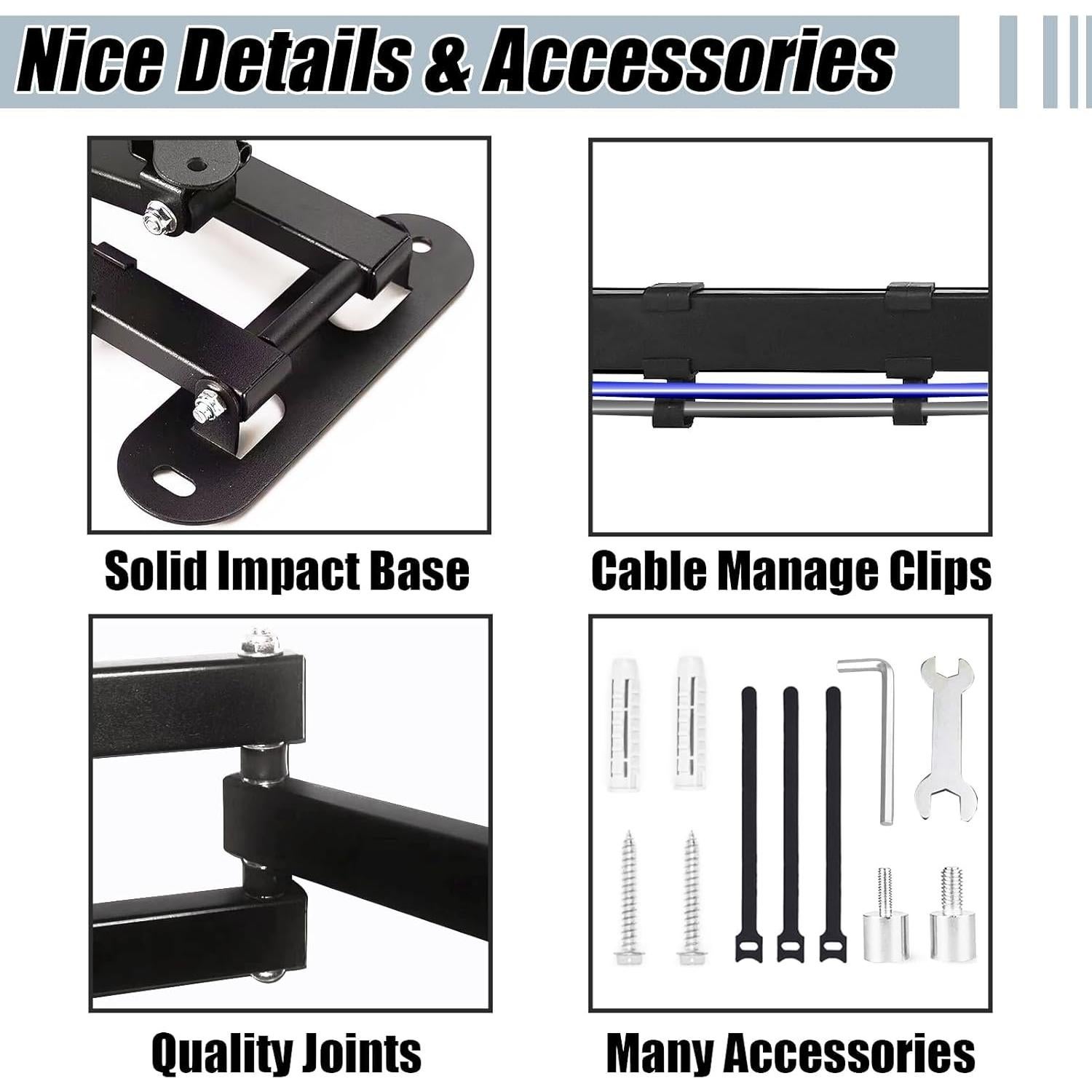 Soporte de Pared para Proyector 2-Be-Best Ajustable Negro