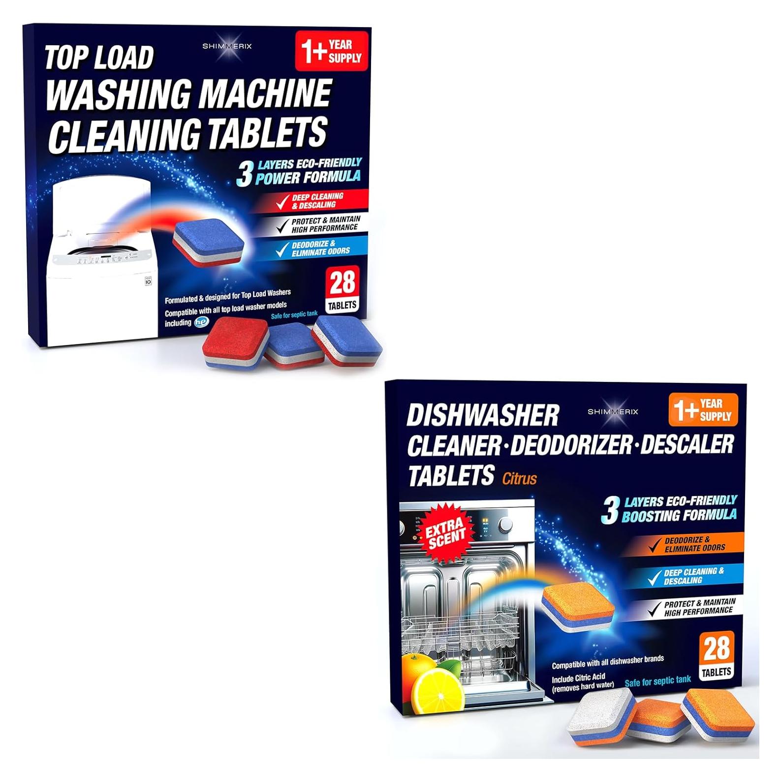 Tabletas Limpiadoras Shimmerix 48 Unidades para Lavadora y Lavavajillas