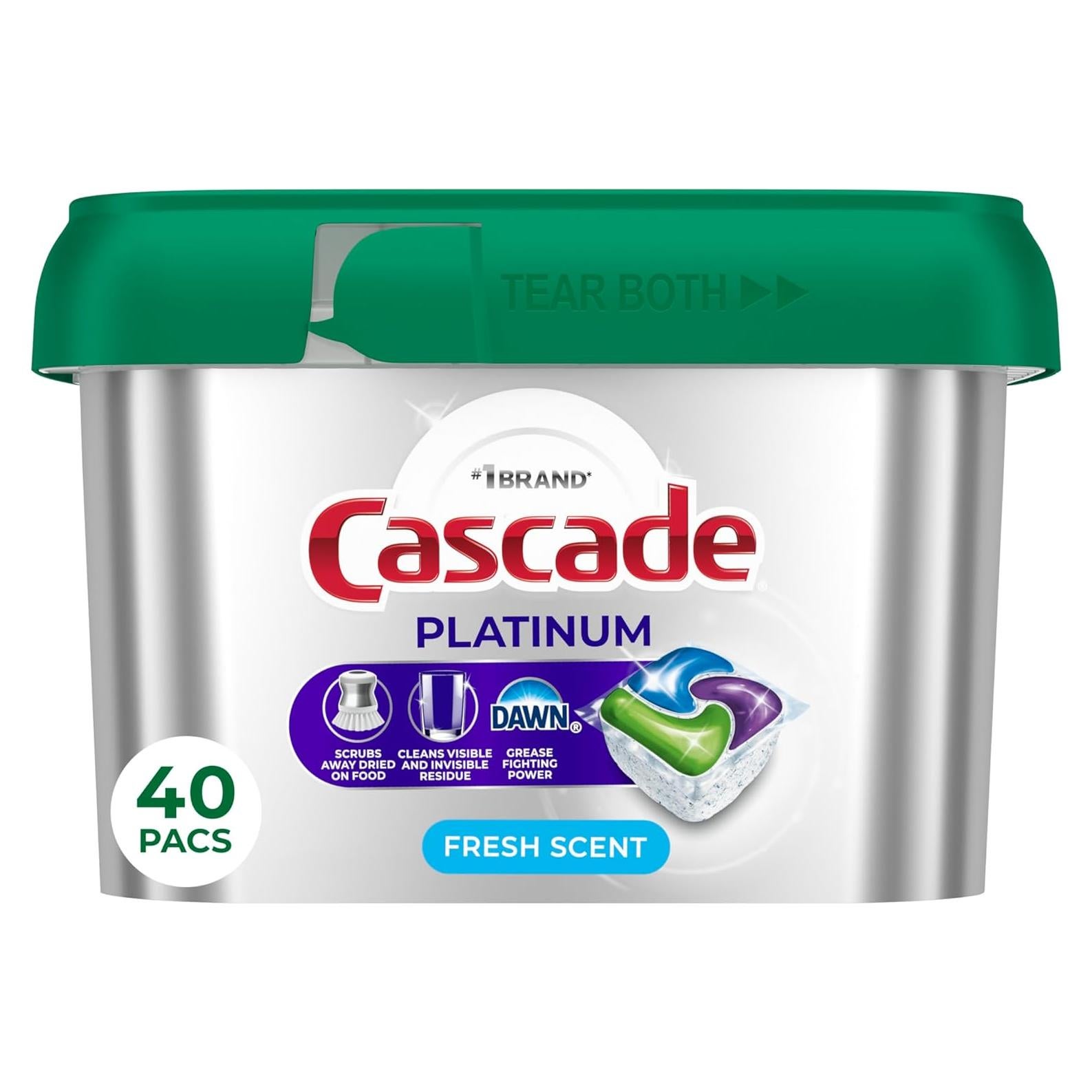 Cápsulas de Lavavajillas Cascade Platinum 40 Unidades