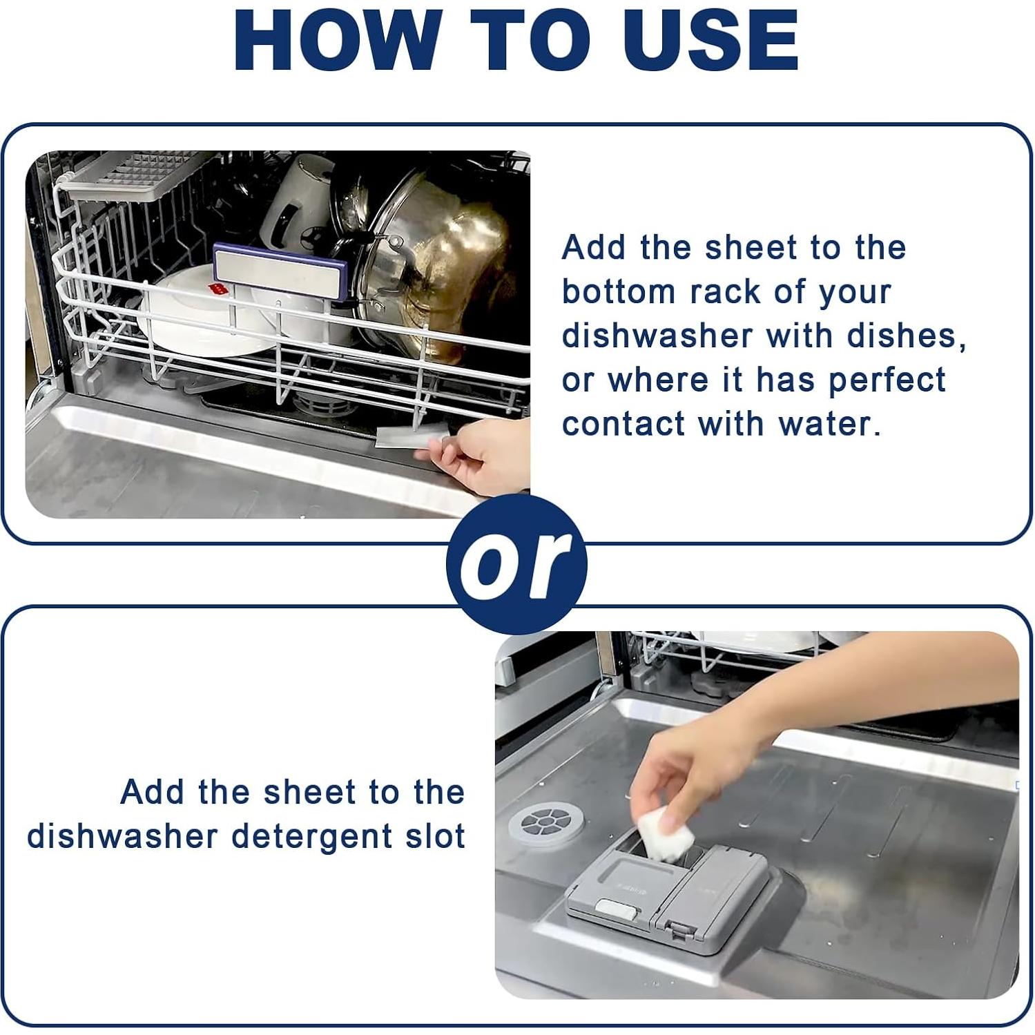 Eco Dishwasher Detergent Sheets Up To 160 Loads, Unscented Plastic Free Dishwashing Soap Strips With High Efficient Solid Enzyme, Leaving Dishes Sparkling Clean