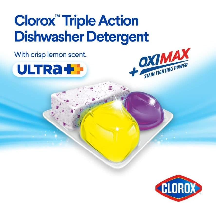 Detergente para Lavavajillas Clorox Ultra+ 60 Paquetes Aroma Limón