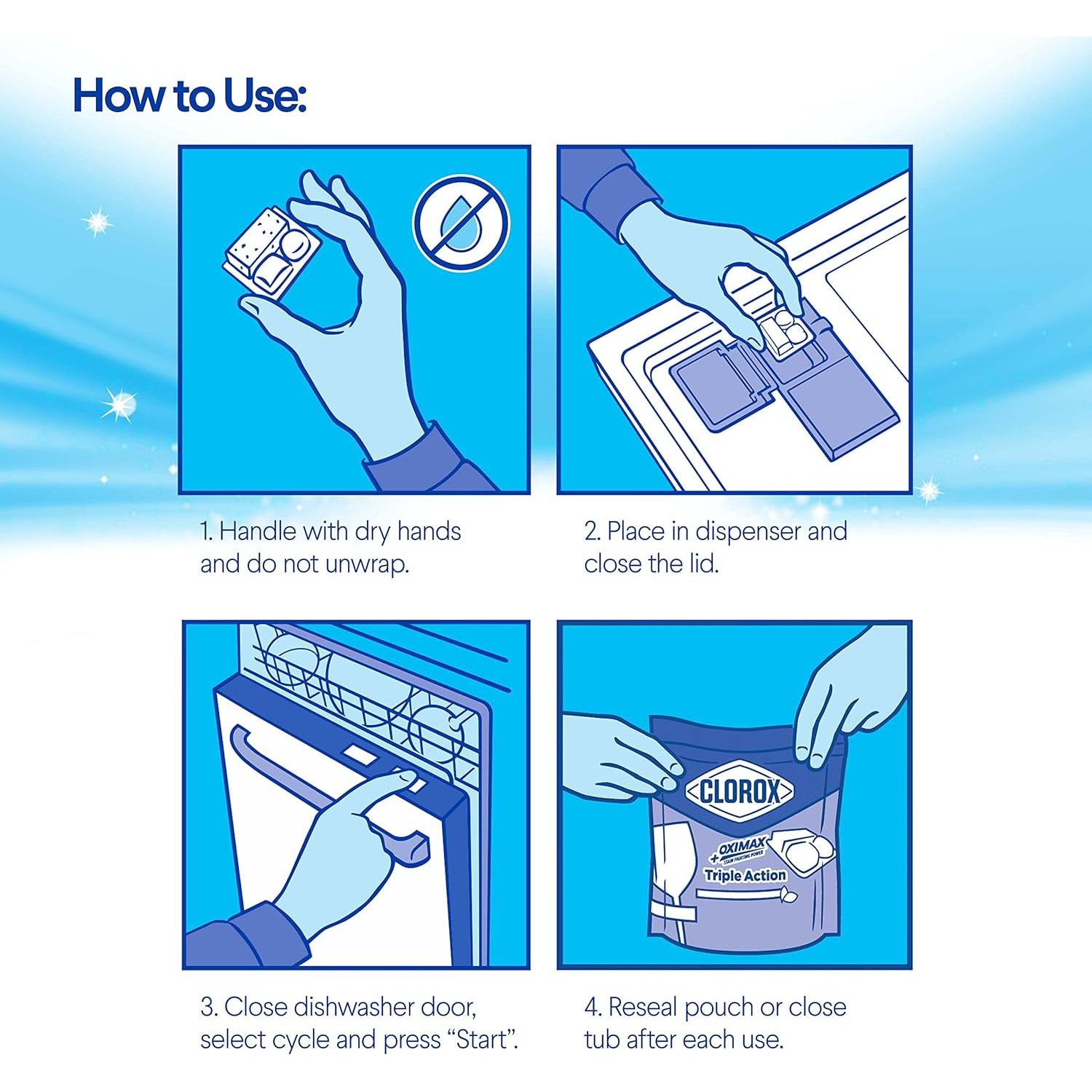 Detergente para Lavavajillas Clorox Ultra+ 60 Paquetes Aroma Limón